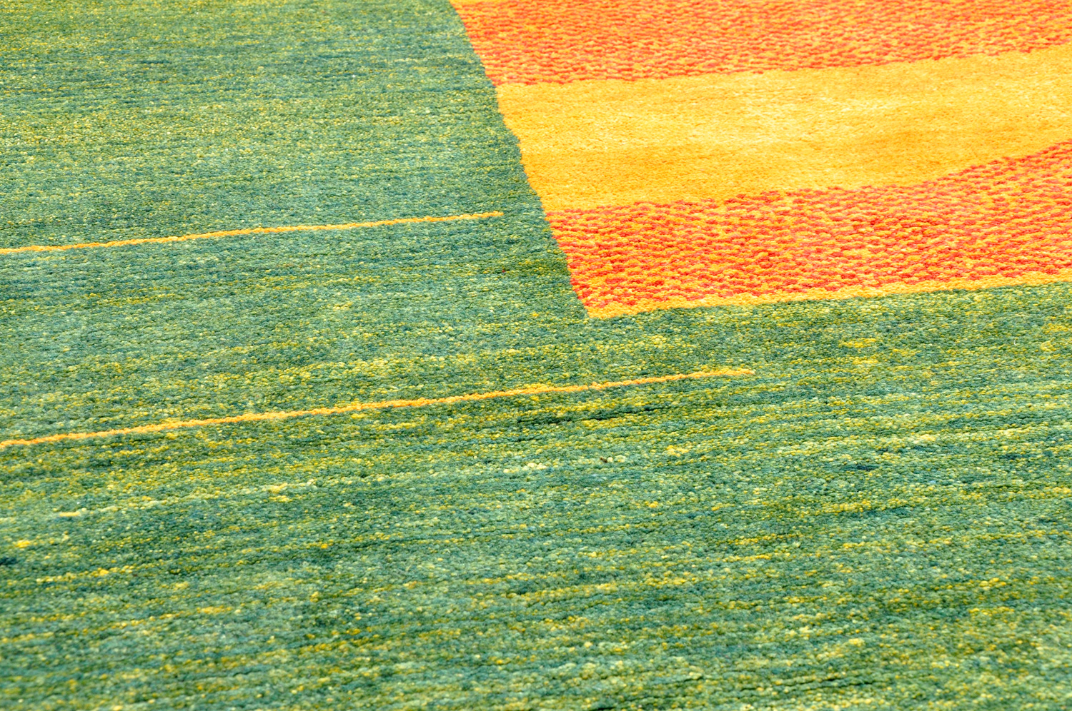 Gabbeh Perserteppich neu grün| Hochlandwolle