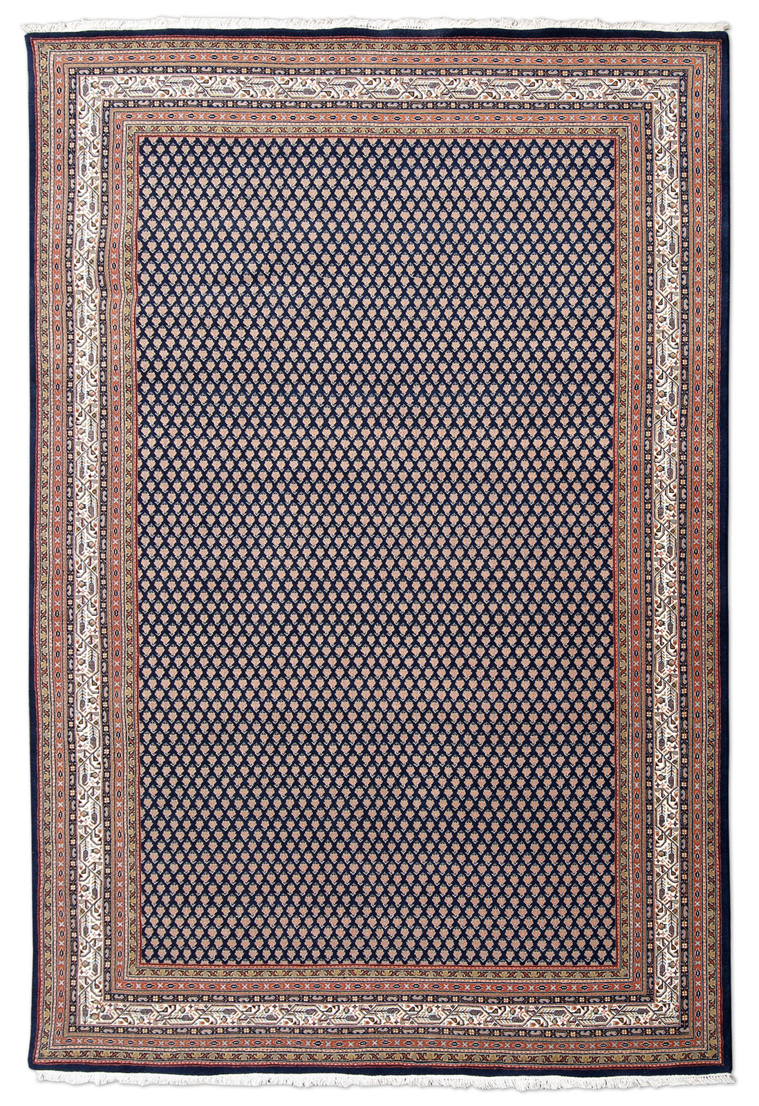 Mir Laxmi Orientteppich neu blau Indien | Schurwolle Mir Laxmi Orientteppich neu blau Indien | Schurwolle