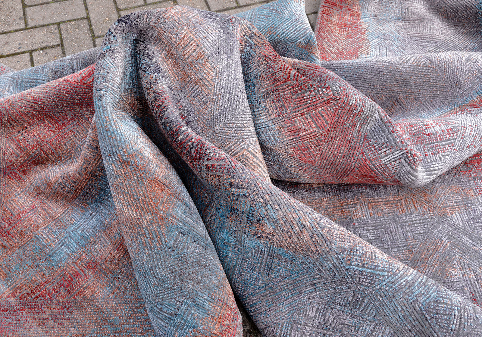 Thomas Designteppich Amour Indien |  Grey-Red