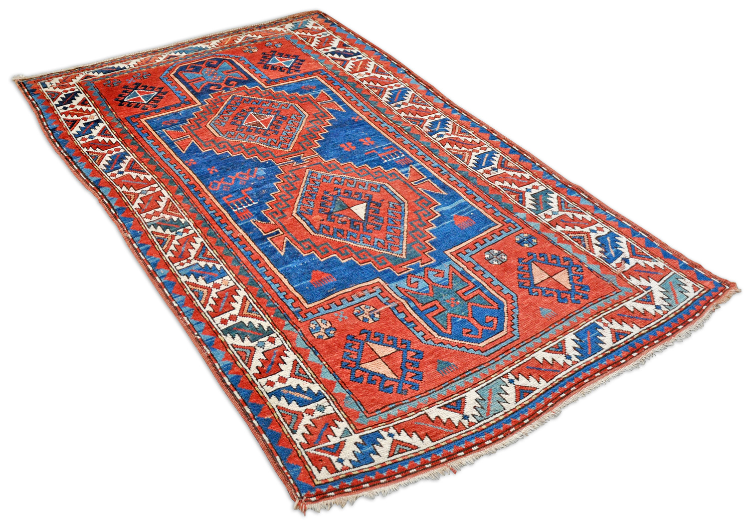 Schild Kazak Knüpfteppich antik | blaugrundig