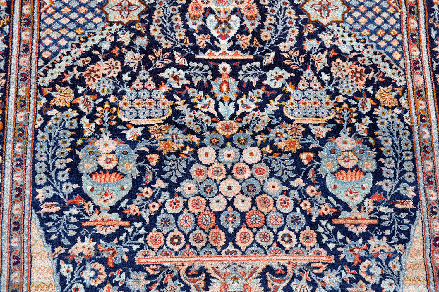 Keshan Perserteppich Wolle | Vasenmotiv