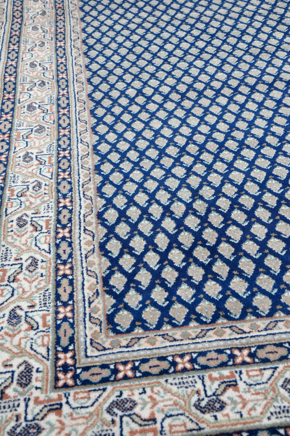 Mir Orientteppich Indien blau | Neuseelandwolle