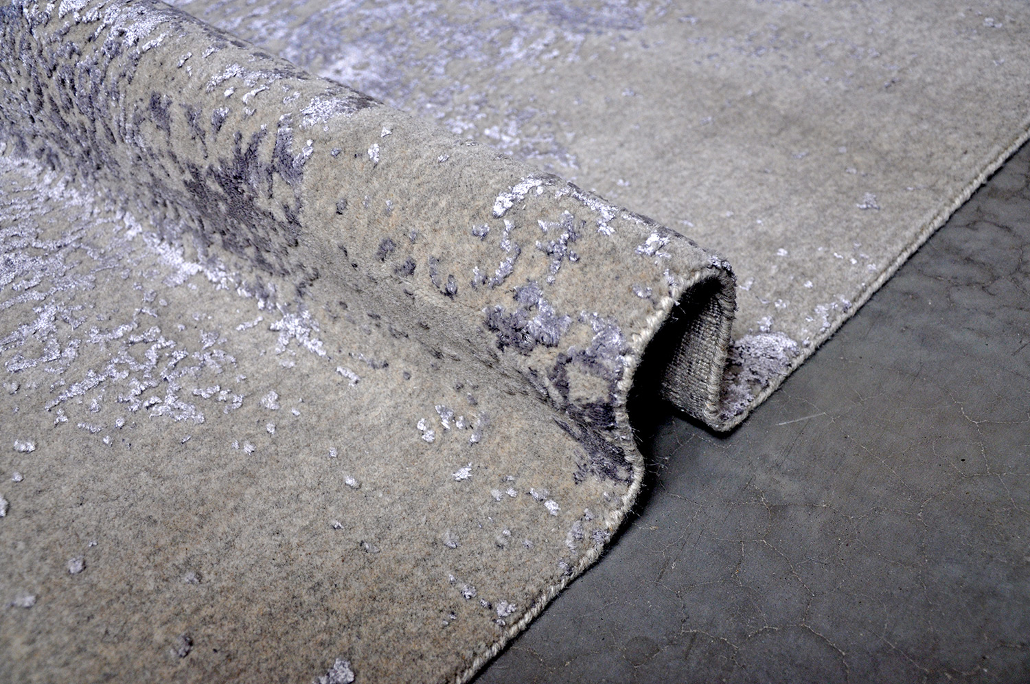 Thomas Handloomteppich Fine | Silver/Silver