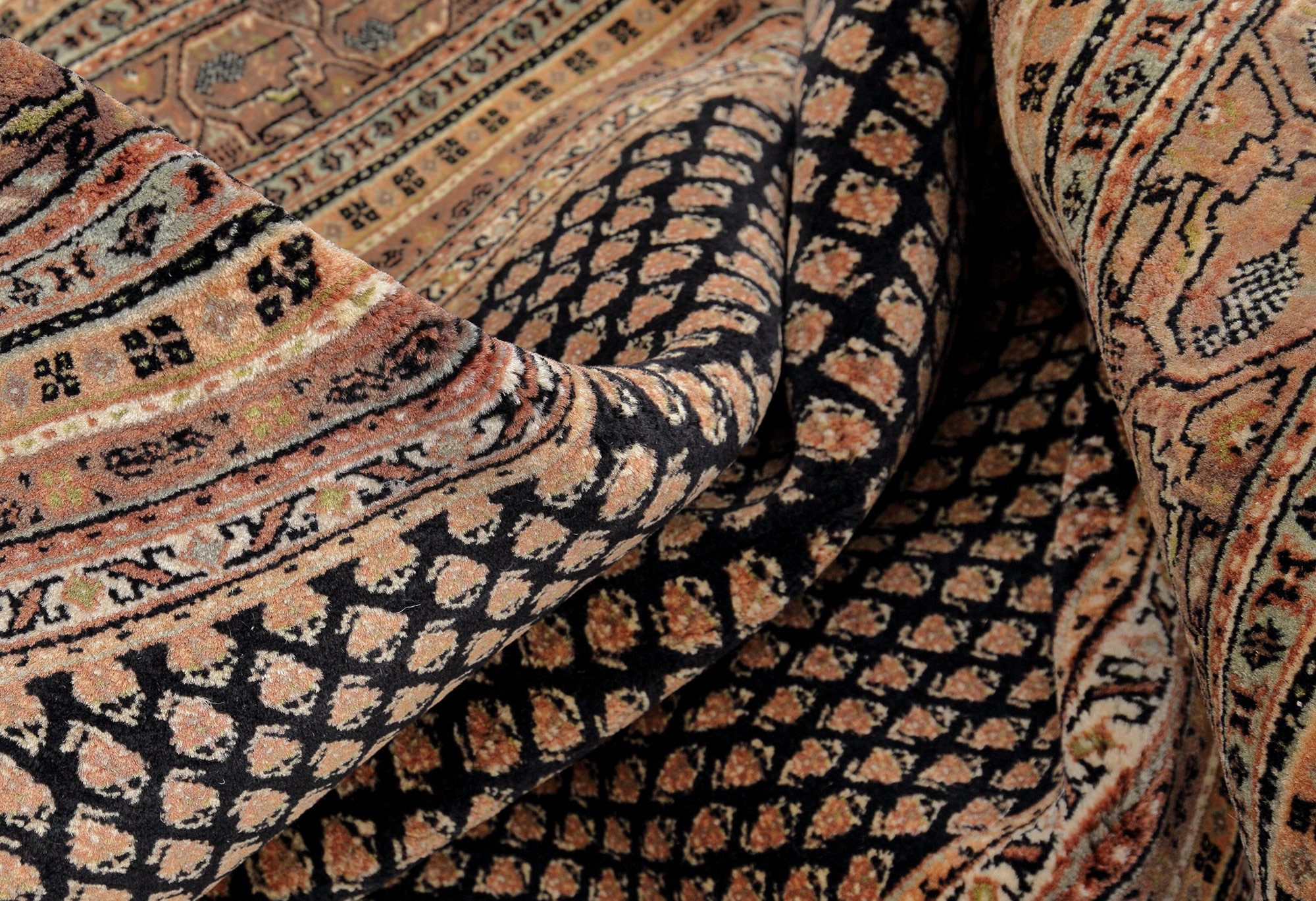 Mir Royal Orientteppich neu schwarz Indien | Neuseelandwolle