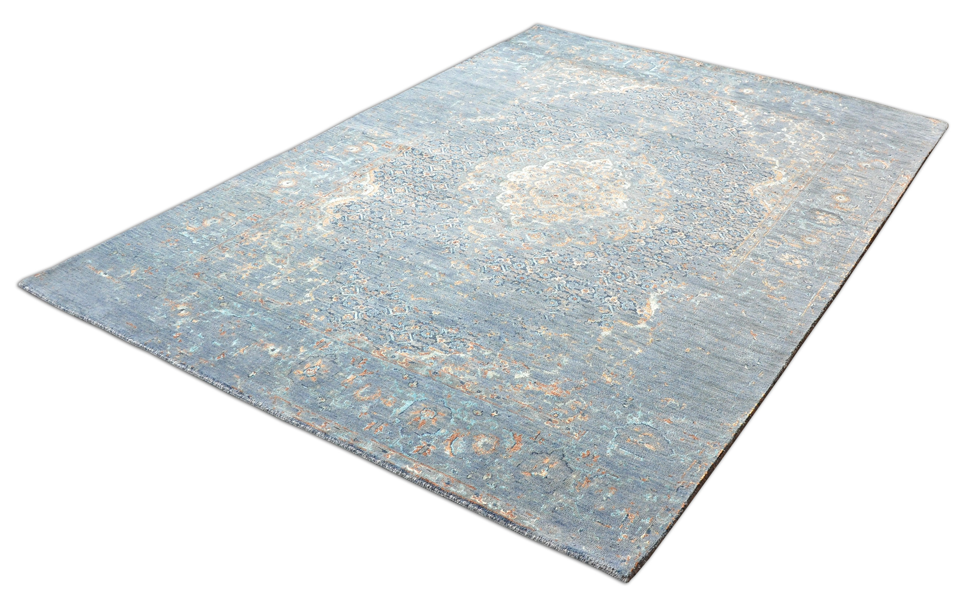 Saphir Orientteppich Indien Mahi | grau