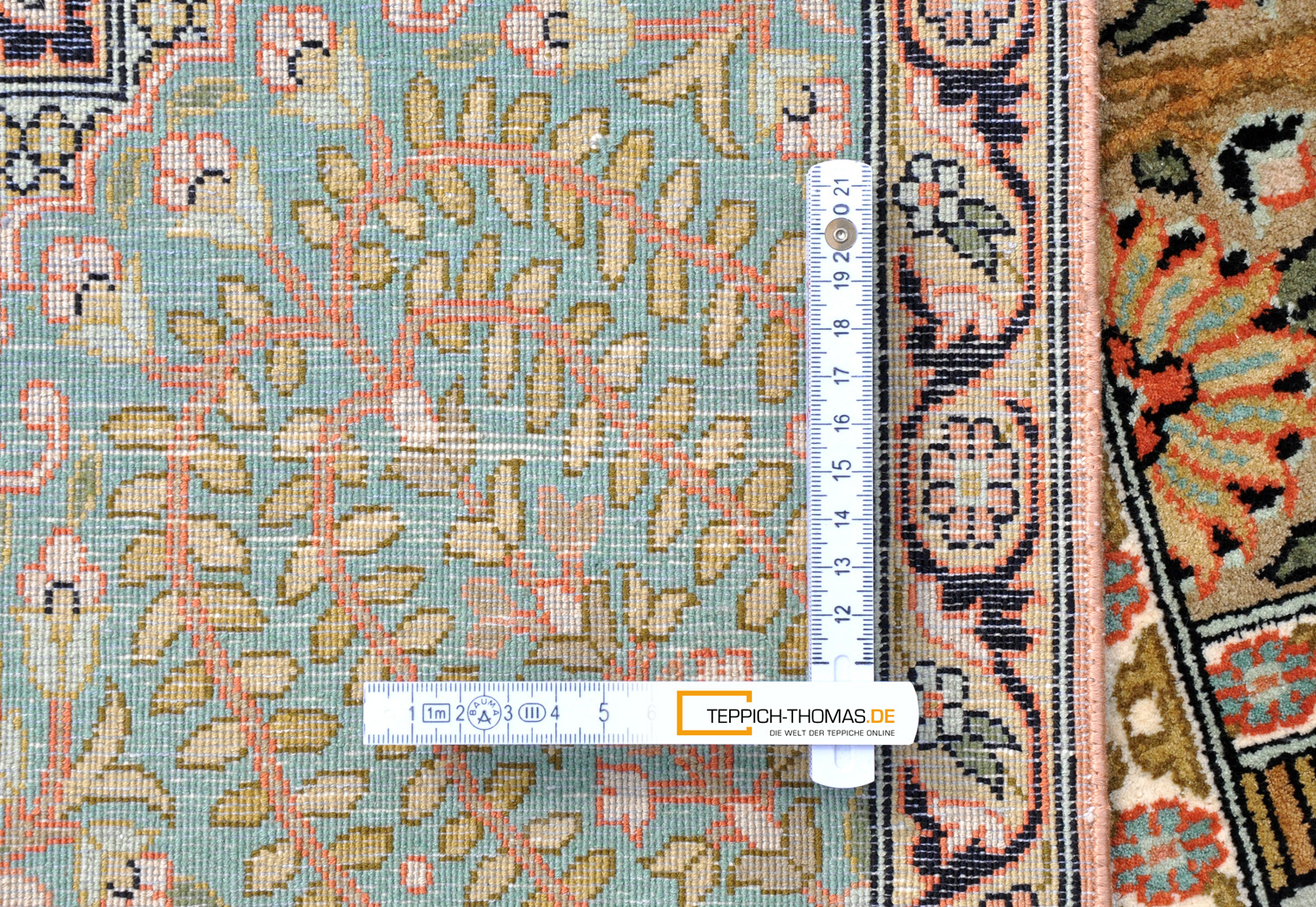 Felder Ghom Orientteppich Indien rosa | Rayon