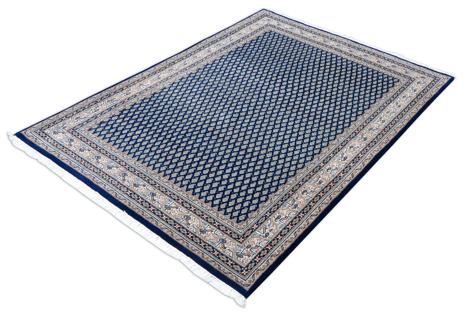 Mir Orientteppich Indien blau | Neuseelandwolle