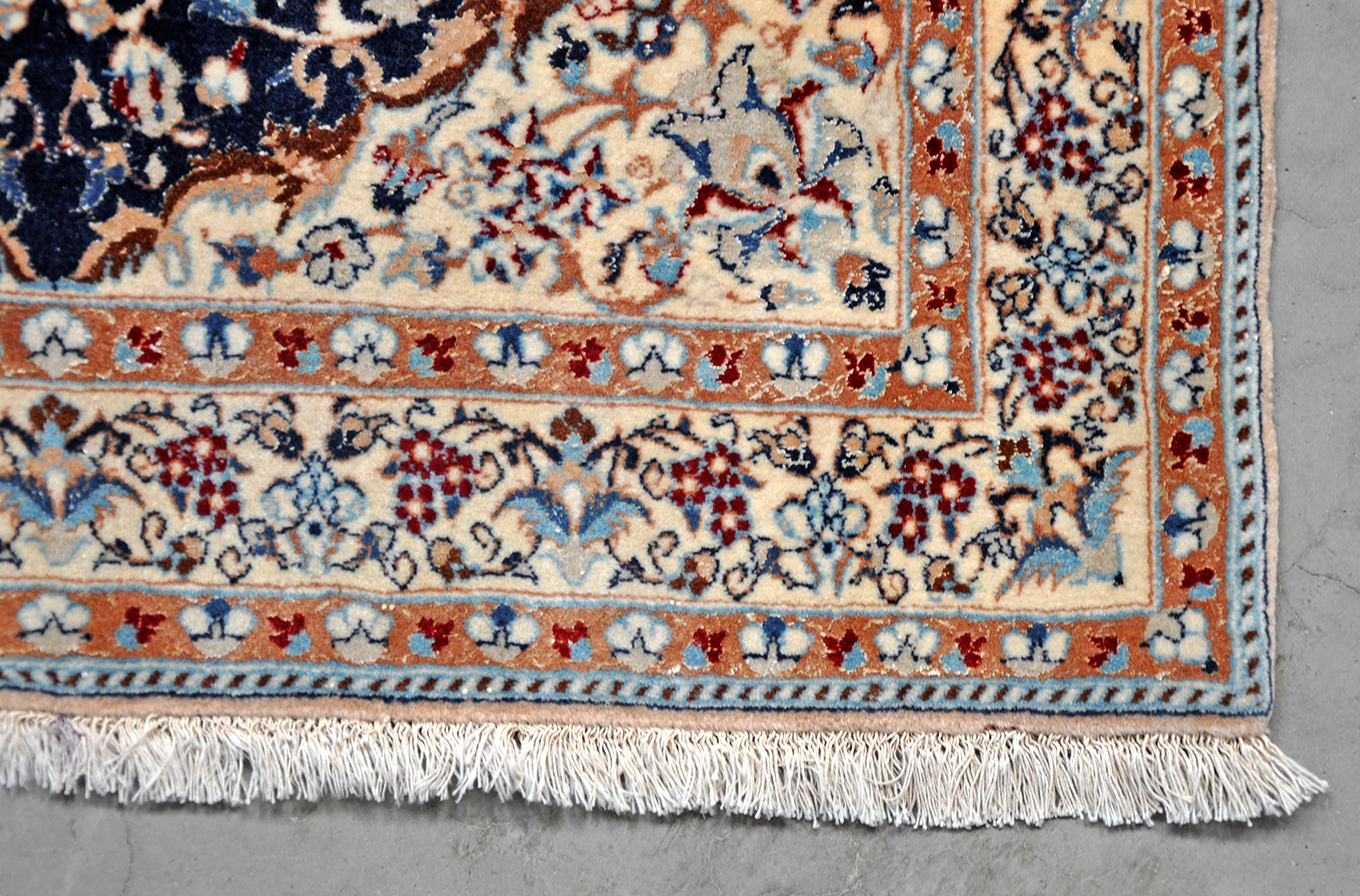 Nain Perserteppich 6 La neu blau | Medaillon