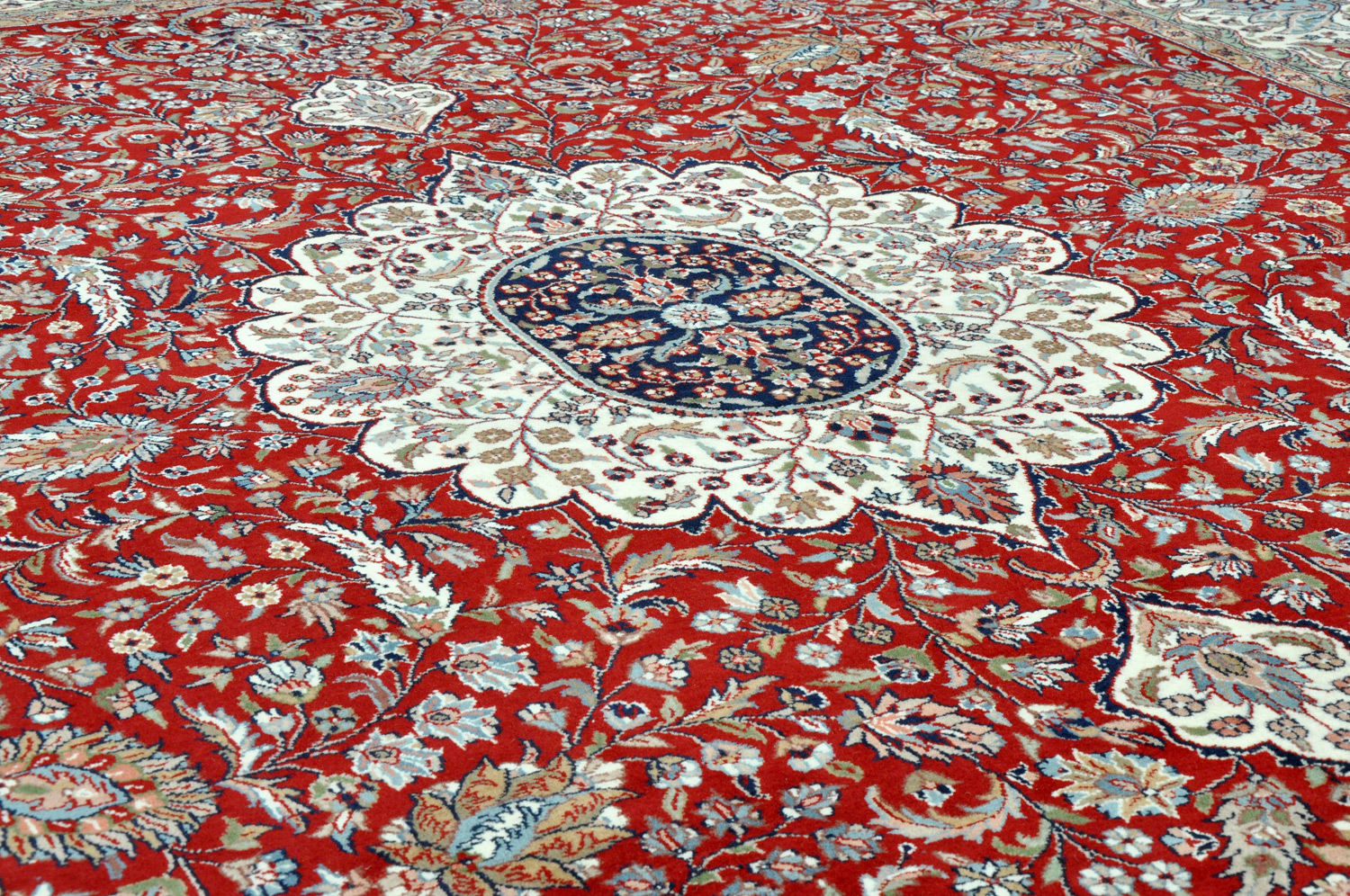 Kerman Orientteppich Indien rot | Schurwolle