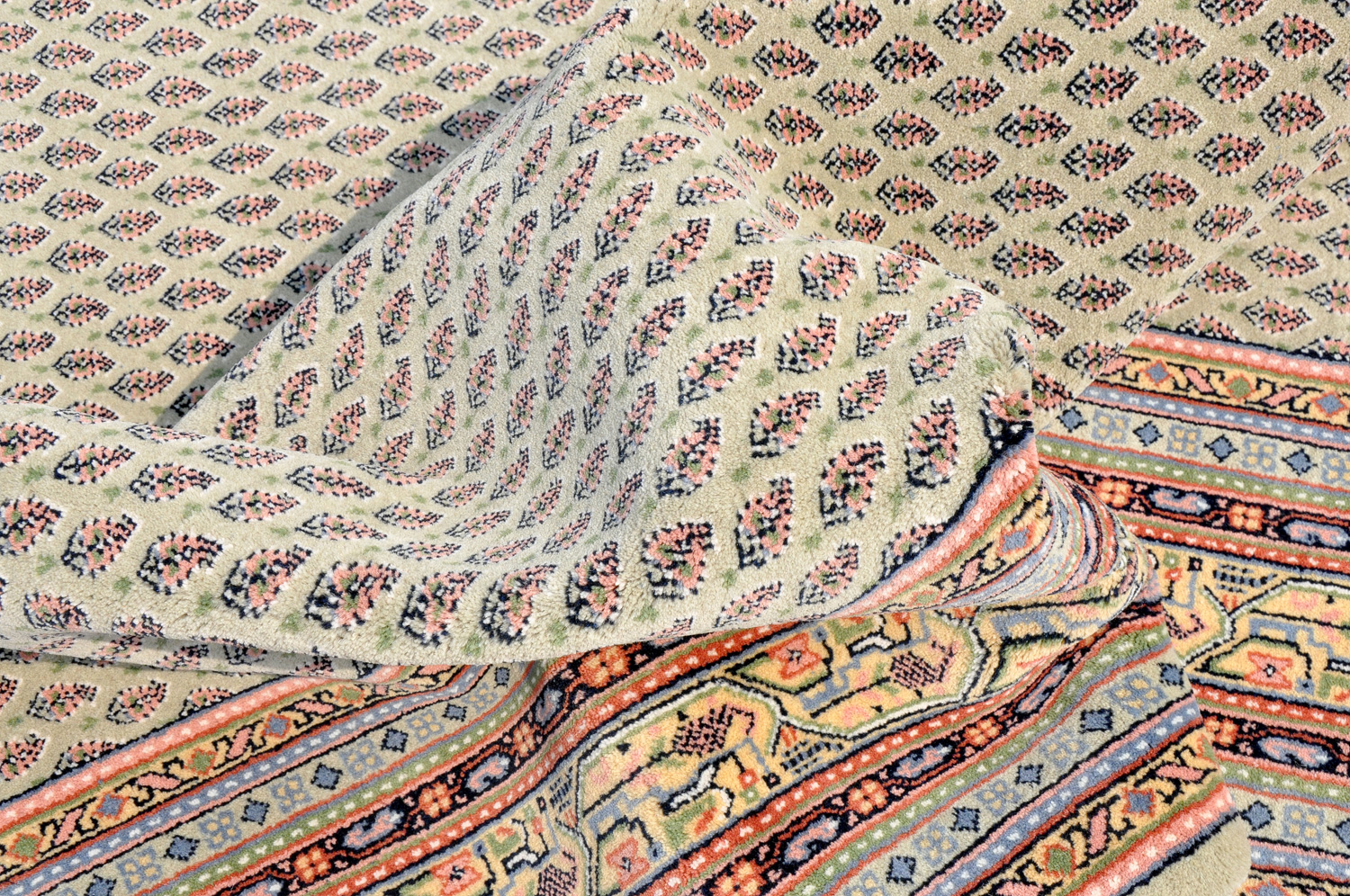 Mir Orientteppich Indien grün | Neuseelandwolle