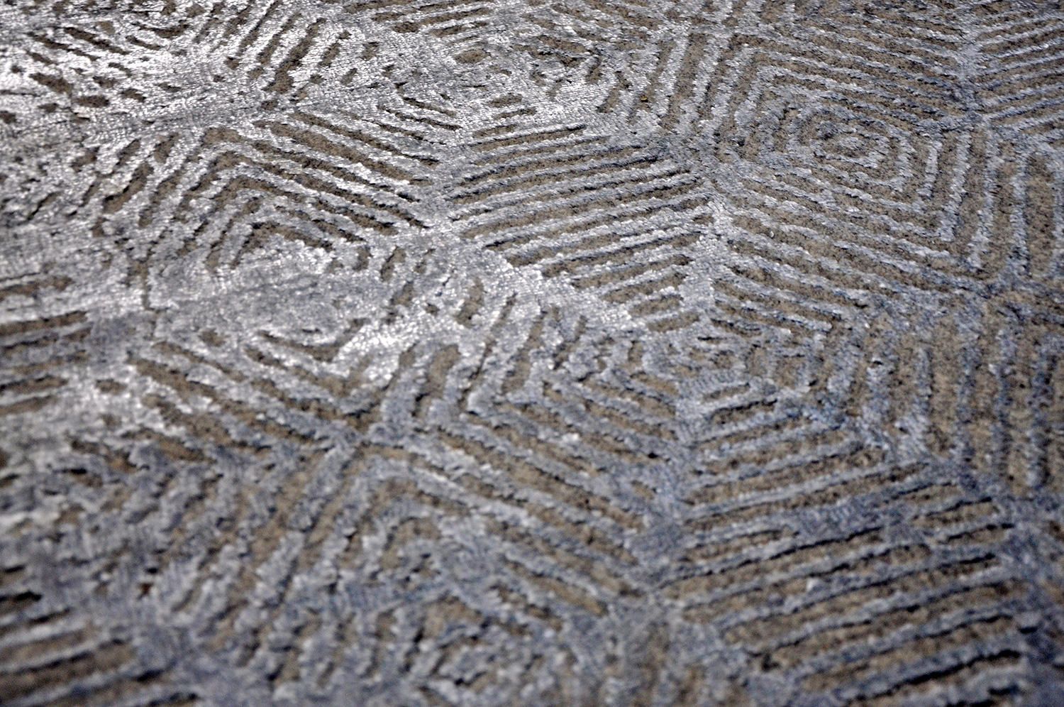 Thomas Handloomteppich Fine | Silver/Lt Blue