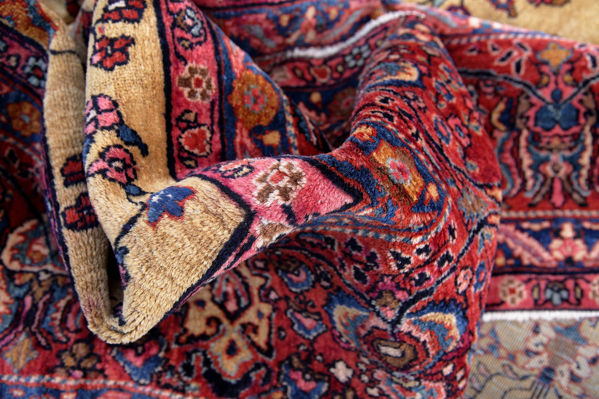 Amerikanischer Sarough Perserteppich alt | gelb