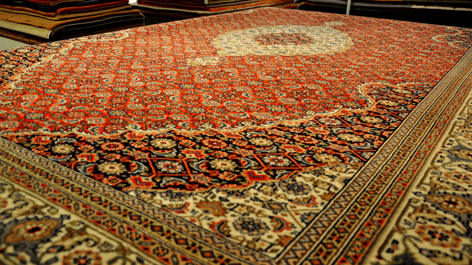 Jaipur Bidjar | Indischer Knüpfteppich rot