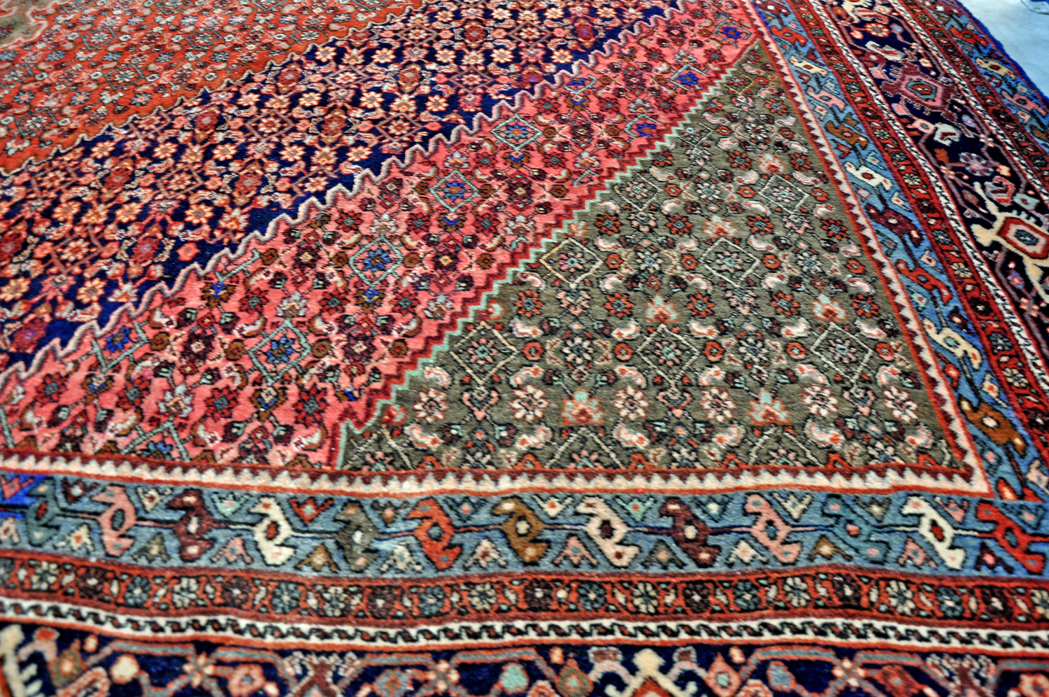 Kurden-Bidjar Perserteppich alt | Herati-Muster