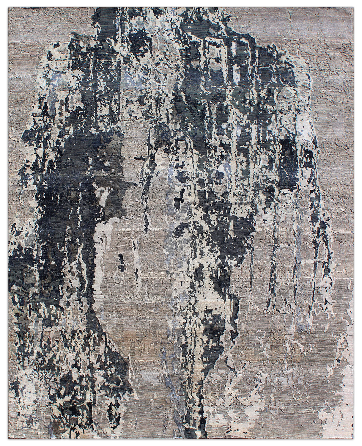 Thomas Designteppich Indien | schwarz-grau