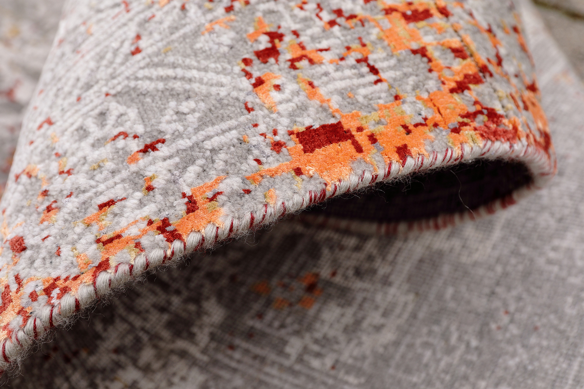 Thomas Designteppich Amour Indien |  Grey-Orange