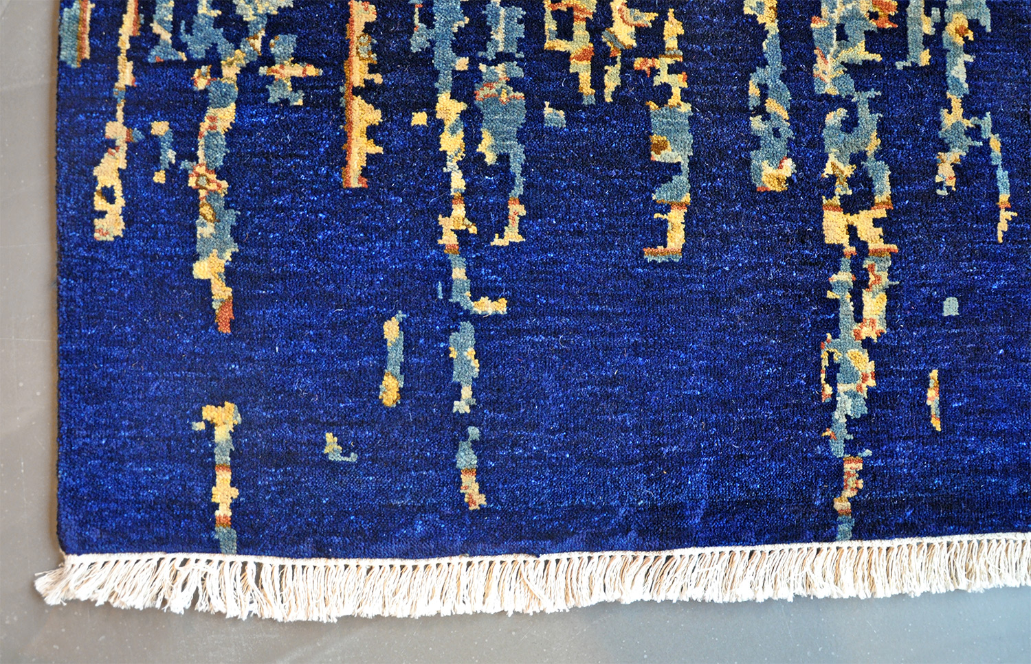 Nepalteppich modern Topas blau | Hochlandwolle