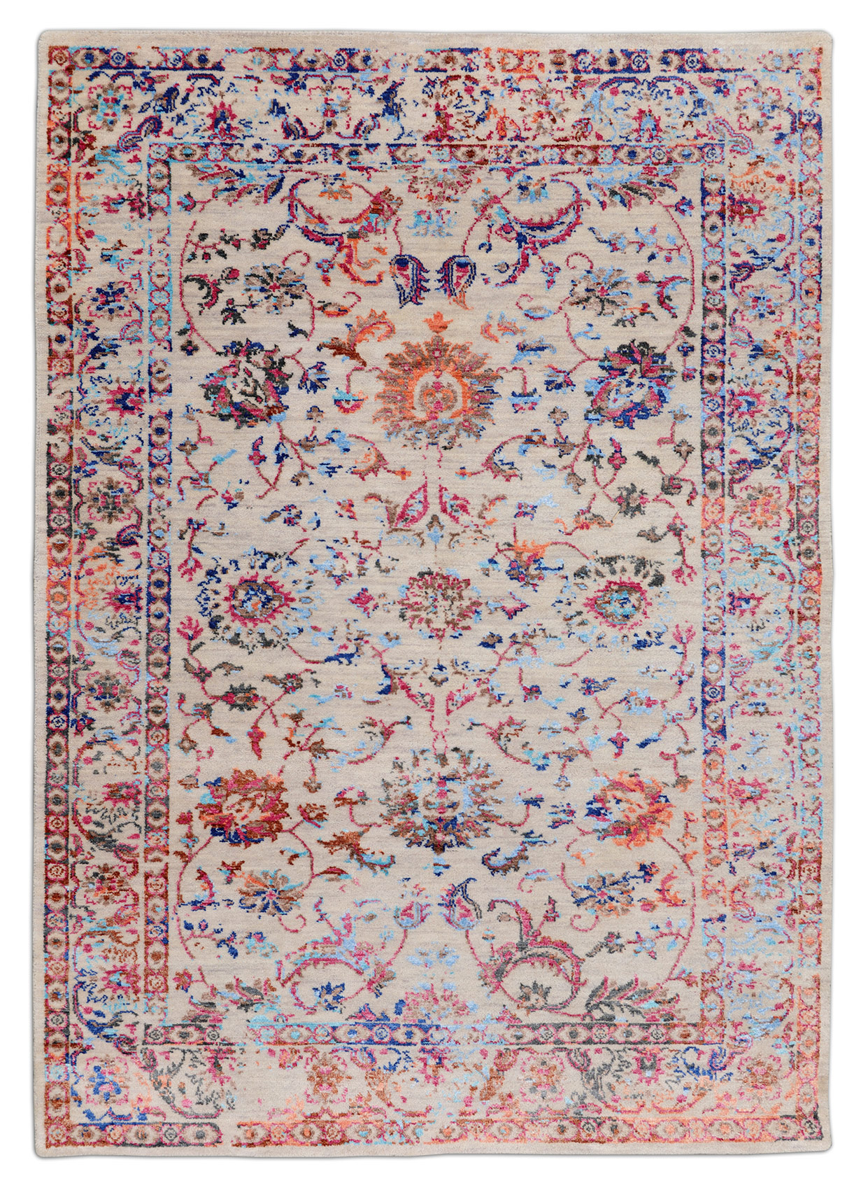 Thomas Designteppich Saphir multi | Indien