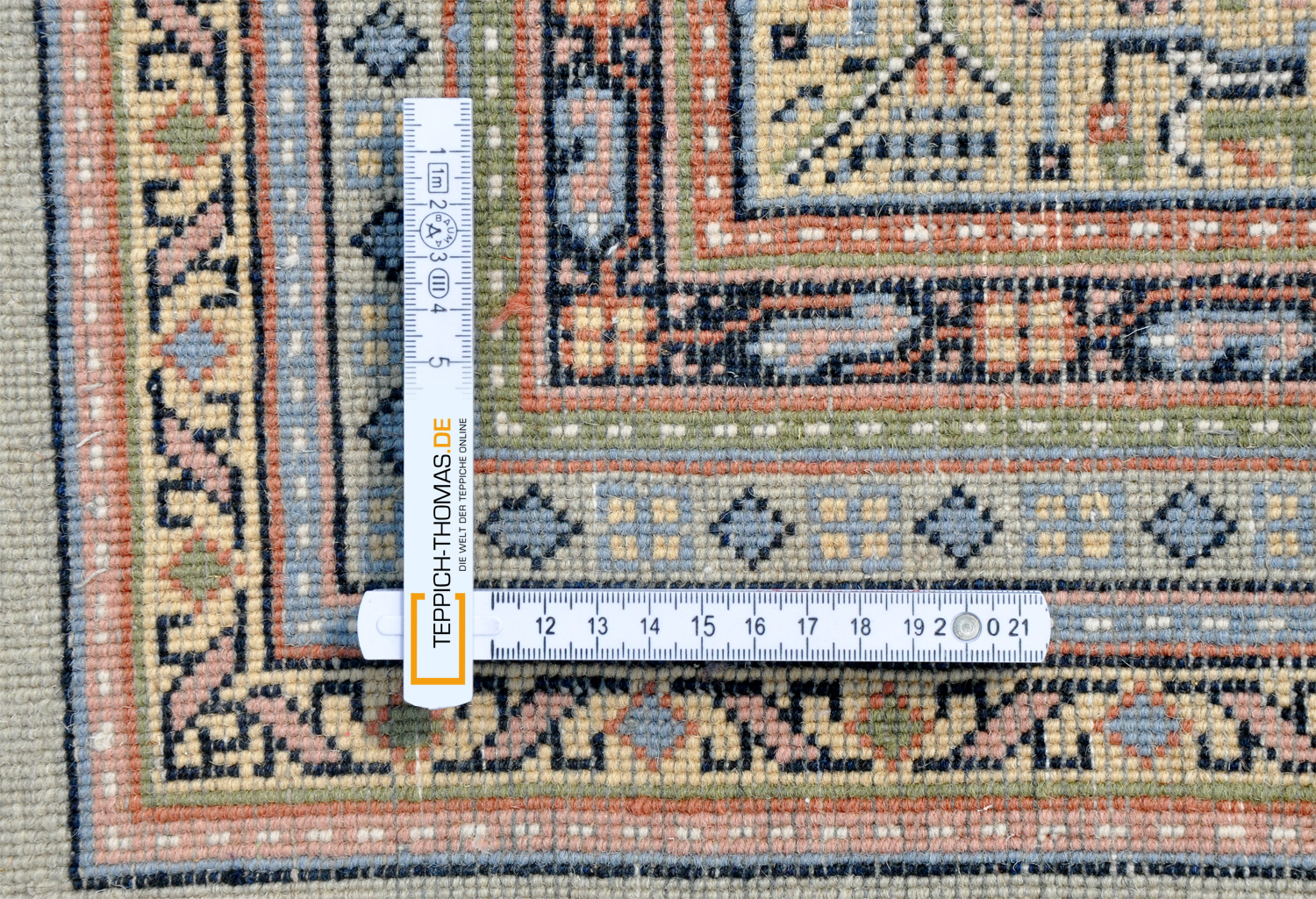 Mir Orientteppich Indien grün | Neuseelandwolle