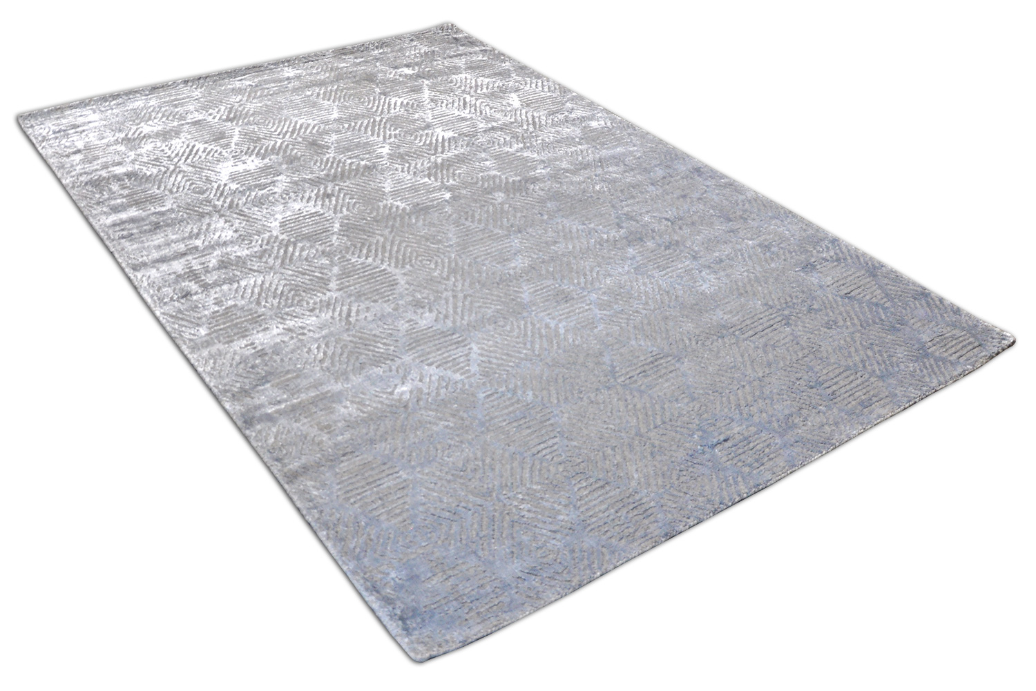 Thomas Handloomteppich Fine | Silver/Lt Blue