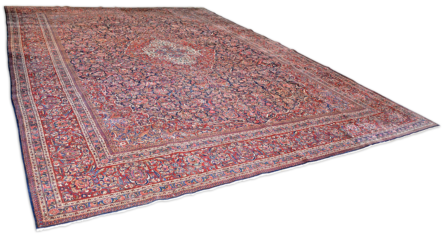 Keshan Perserteppich alt | Medaillon