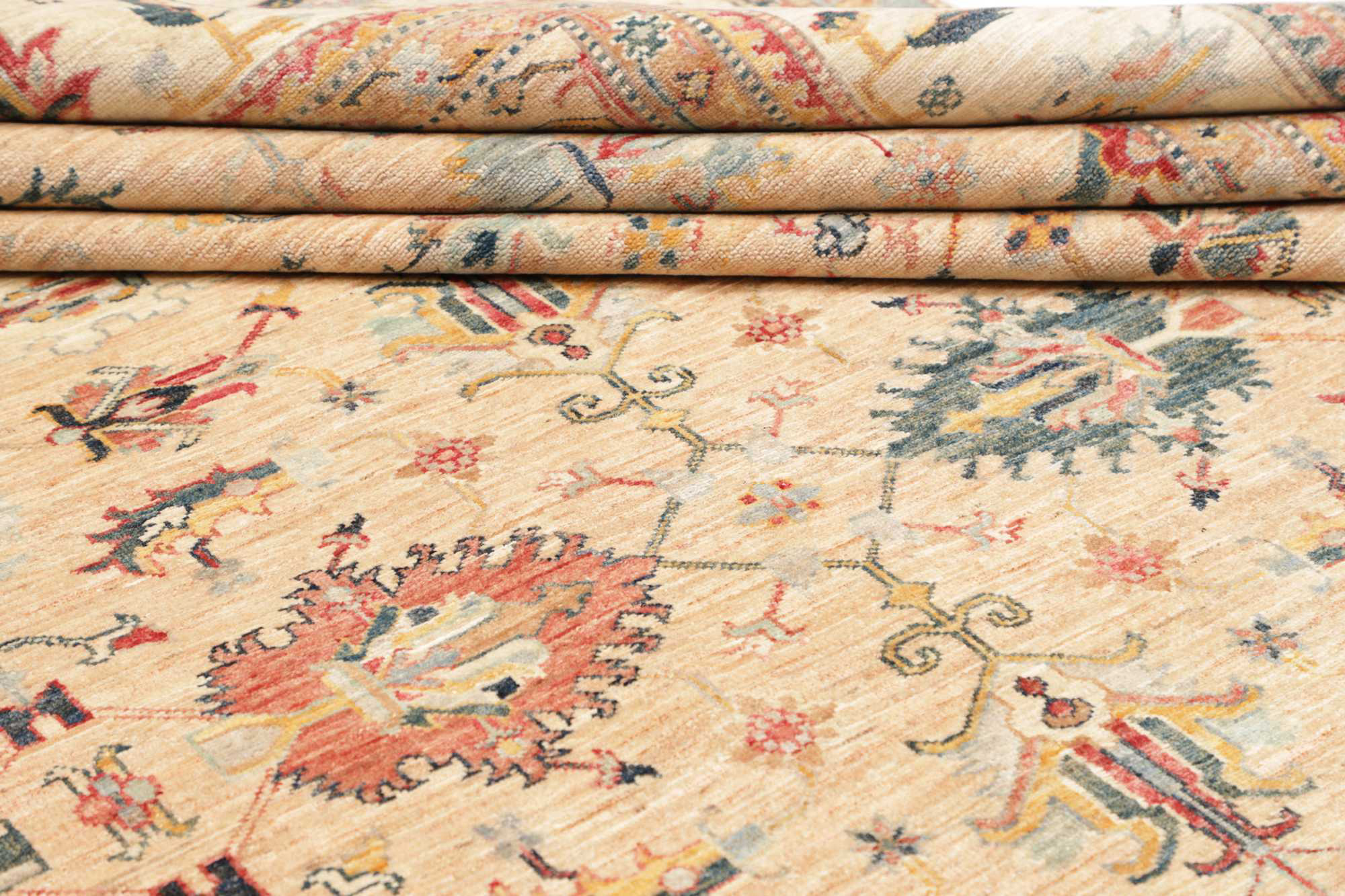 Kazak Royal Orientteppich Pakistan Schurwolle 477074 | Beige