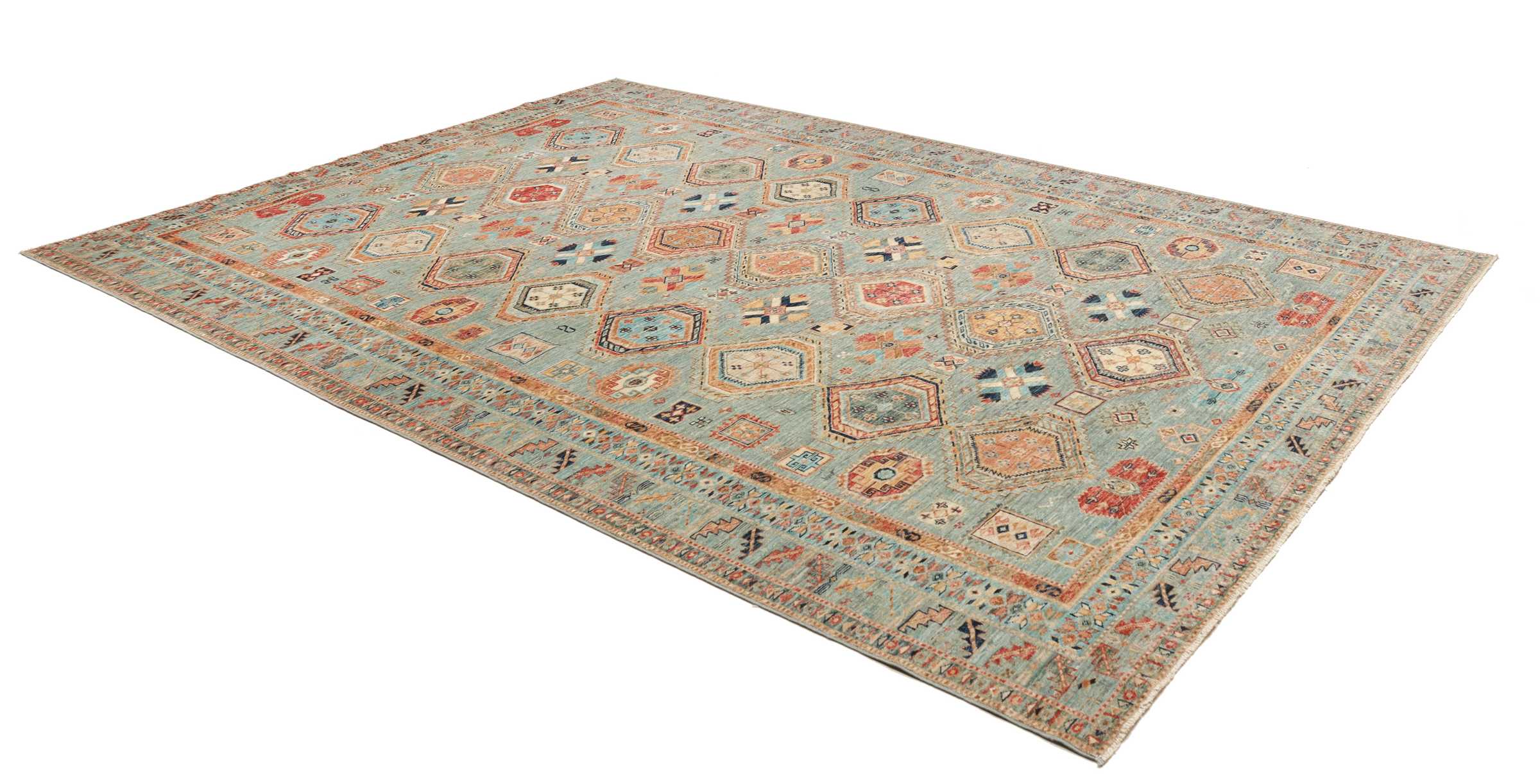 Kazak Royal Orientteppich Pakistan neu | grau