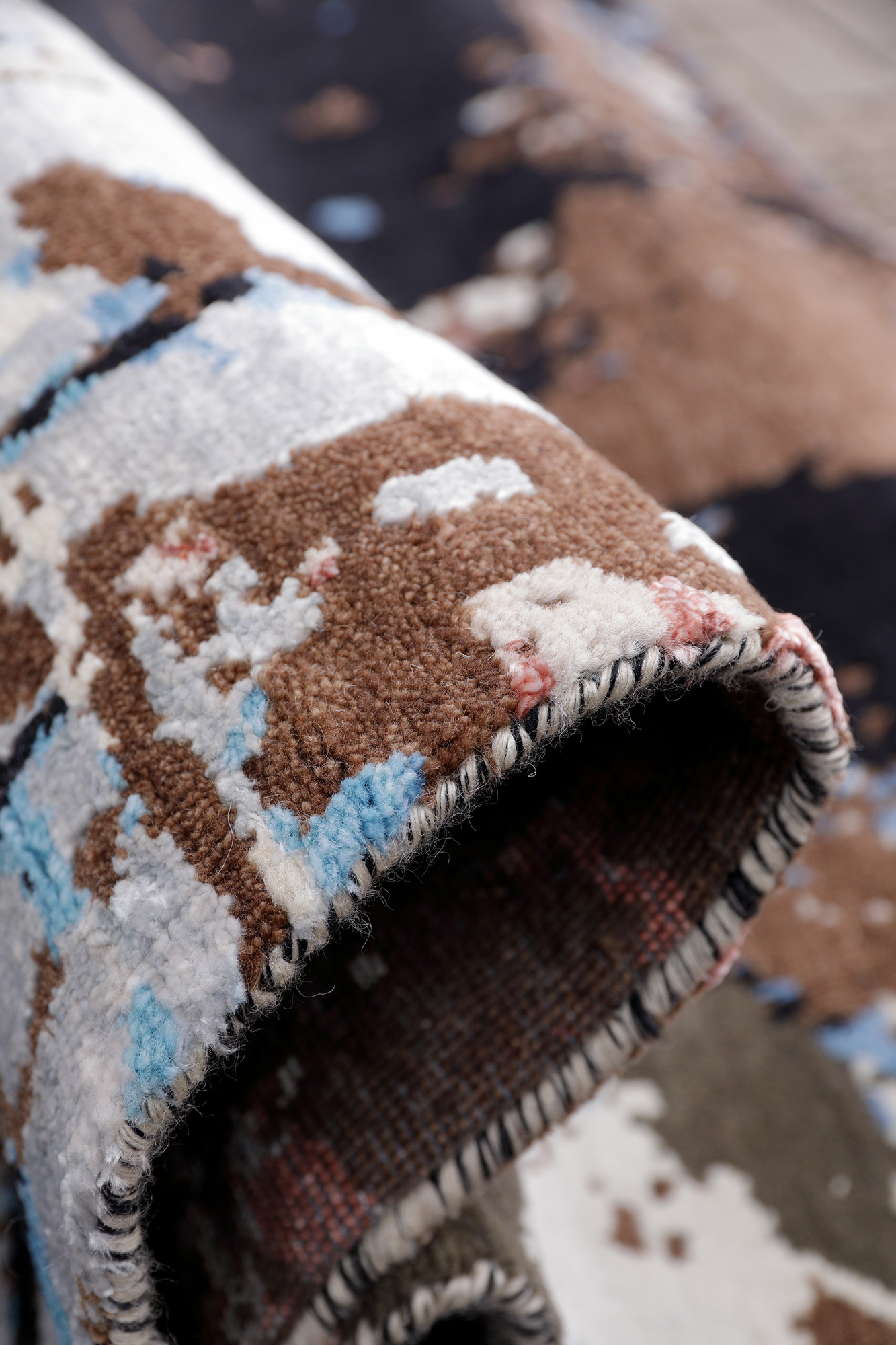 Thomas Designteppich Amour Indien |  Beige-Blue