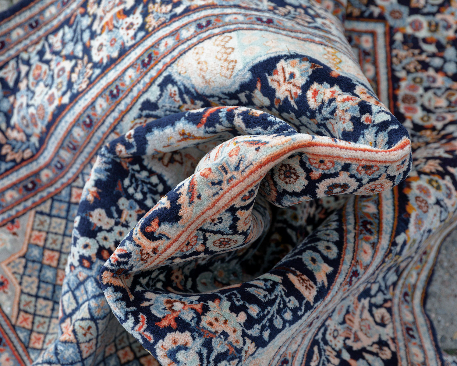 Keshan Perserteppich Wolle | Vasenmotiv