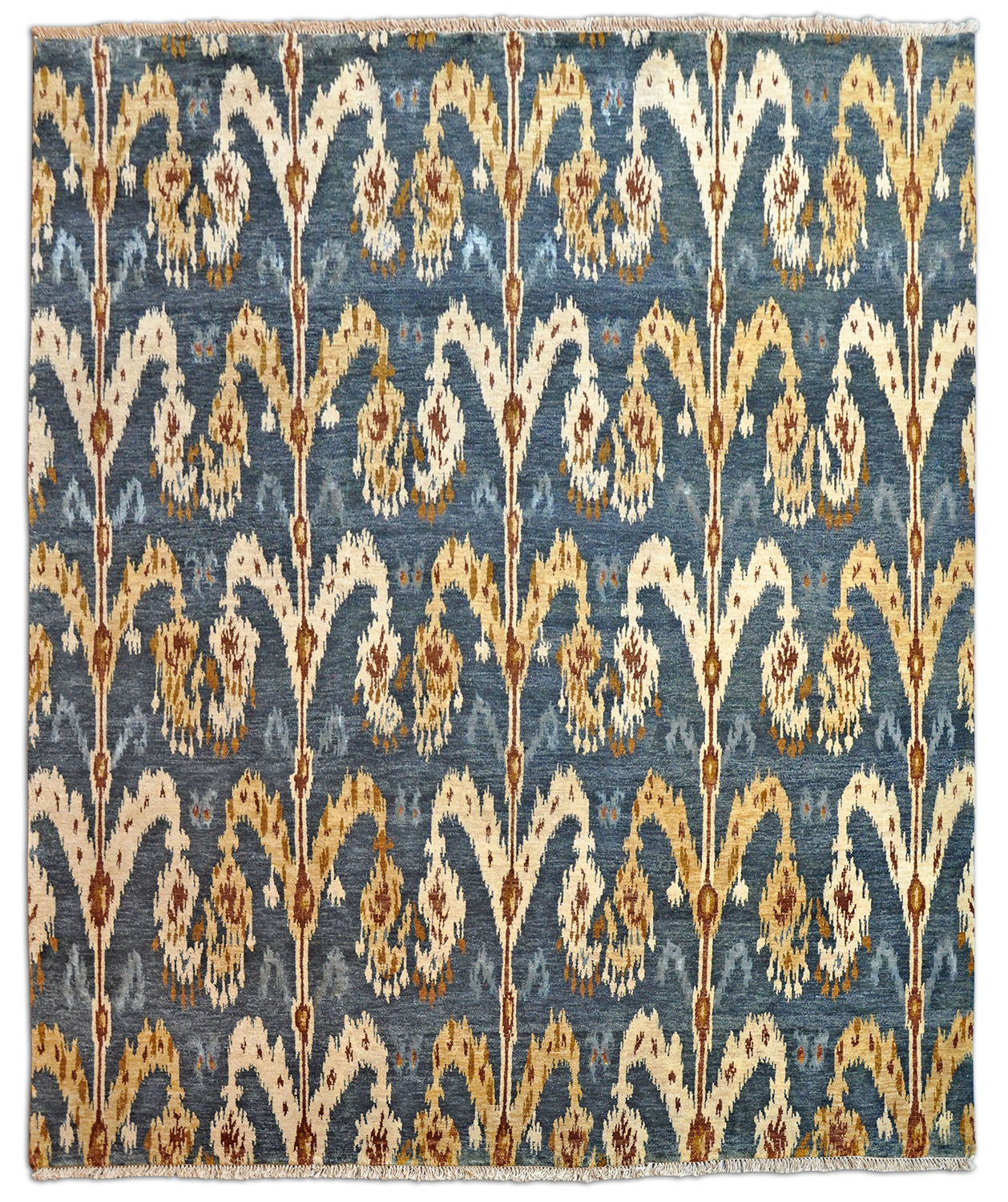 Nepalteppich modern Ikat anthrazit | Hochlandwolle Nepalteppich modern Ikat anthrazit | Hochlandwolle