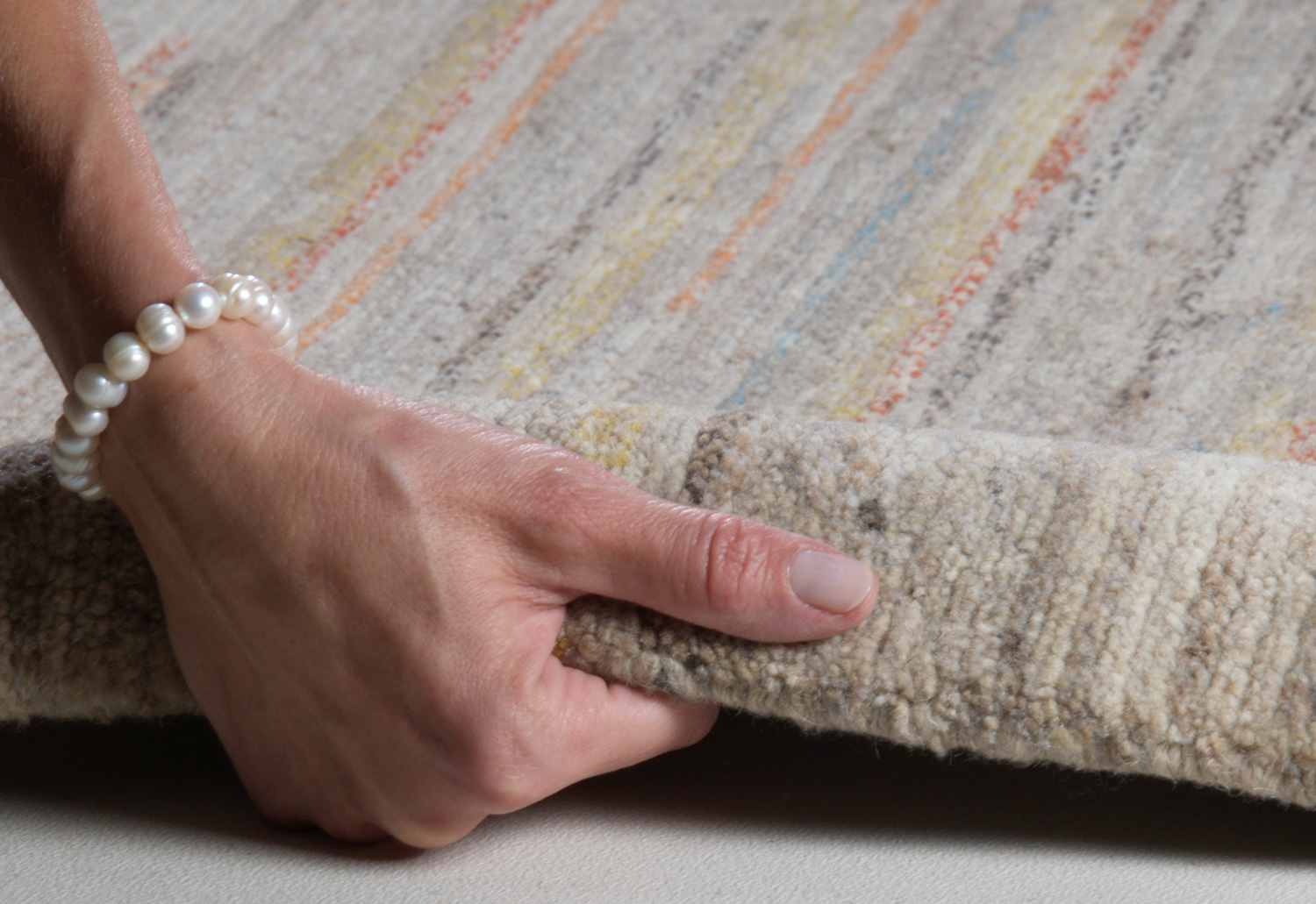 Theko Fangri Nepalteppich beige | Hochlandwolle