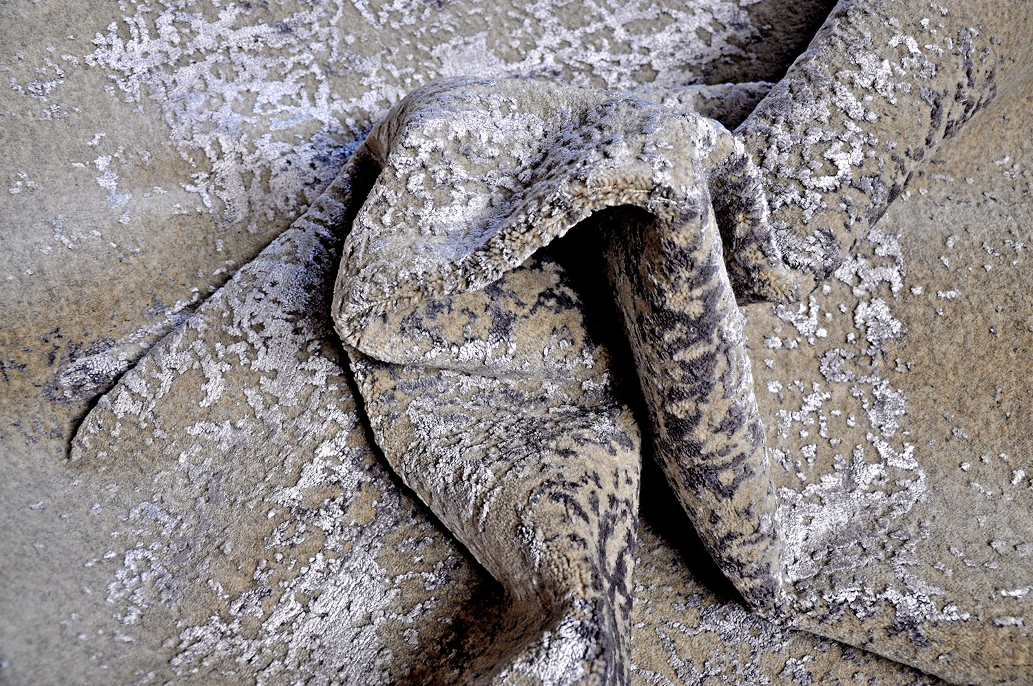 Thomas Handloomteppich Fine | Silver/Silver