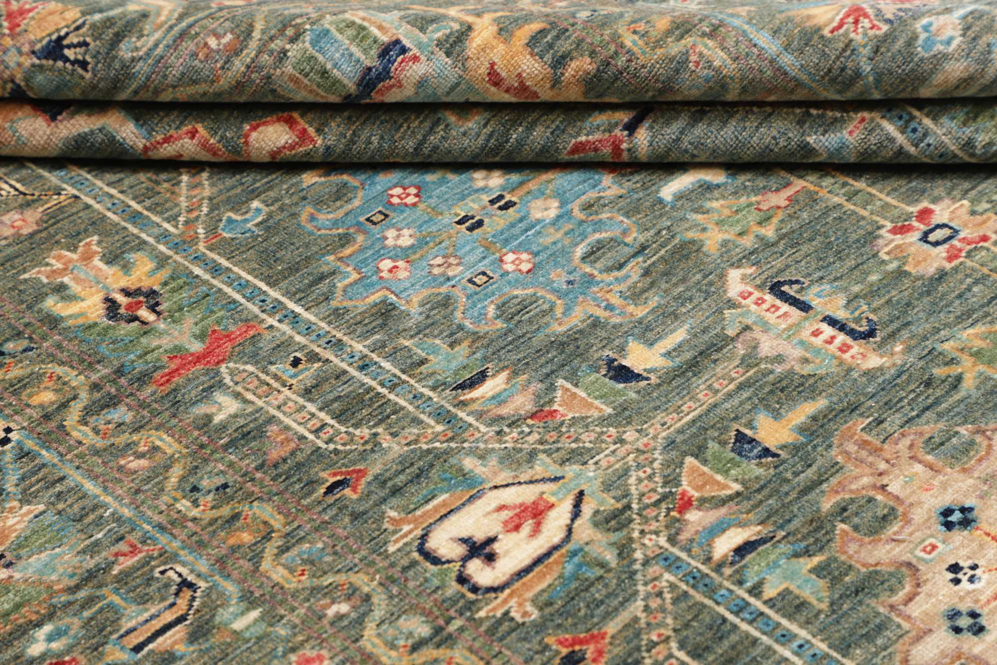 Kazak Royal Orientteppich Pakistan Schurwolle 477129 | Grau