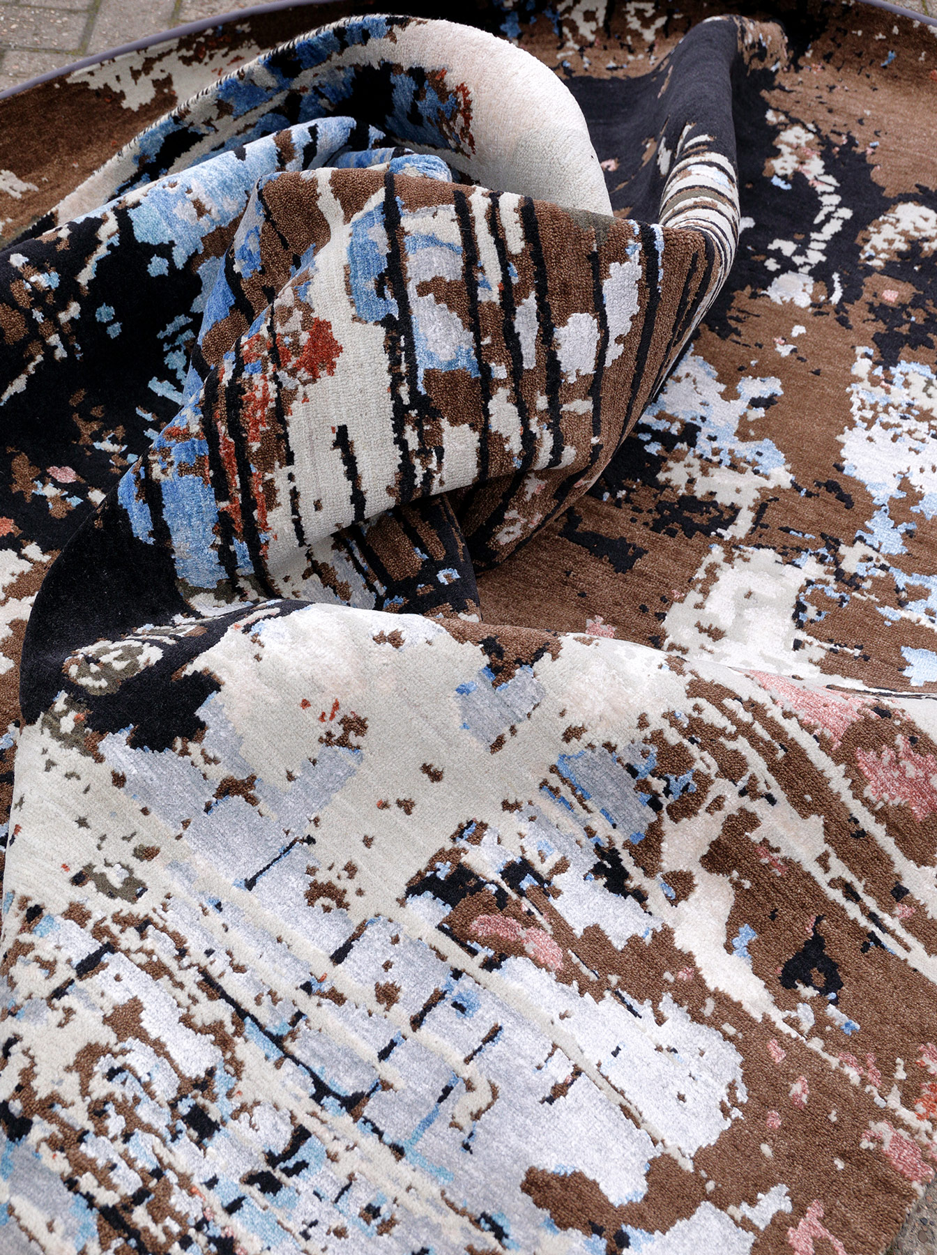 Thomas Designteppich Amour Indien |  Beige-Blue