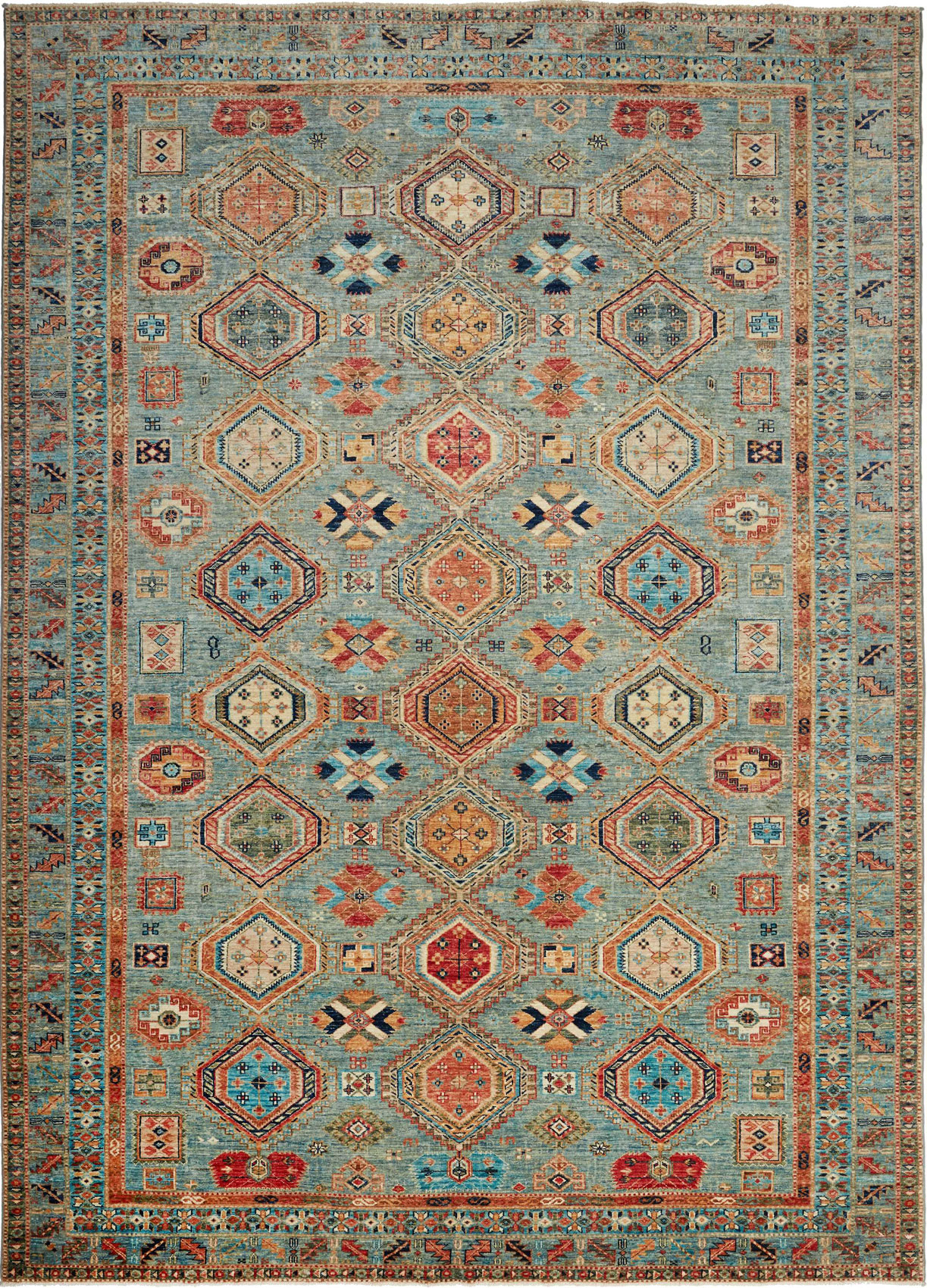 Kazak Royal Orientteppich Pakistan neu | grau Kazak Royal Orientteppich Pakistan neu | grau