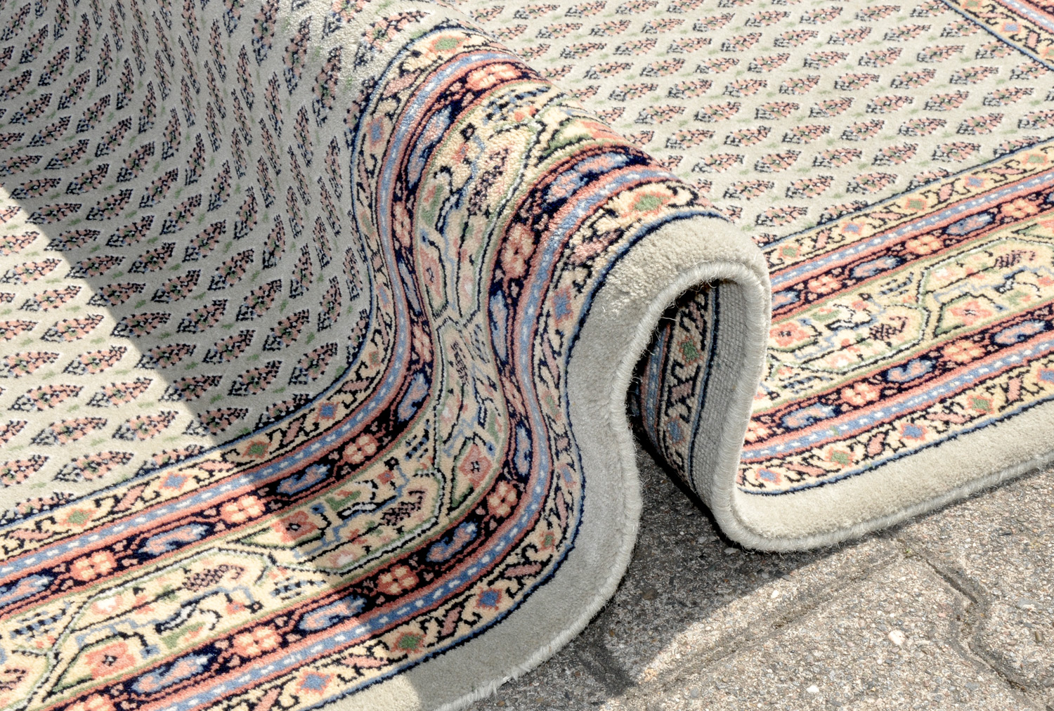 Mir Teppich Indien grün | Neuseelandwolle