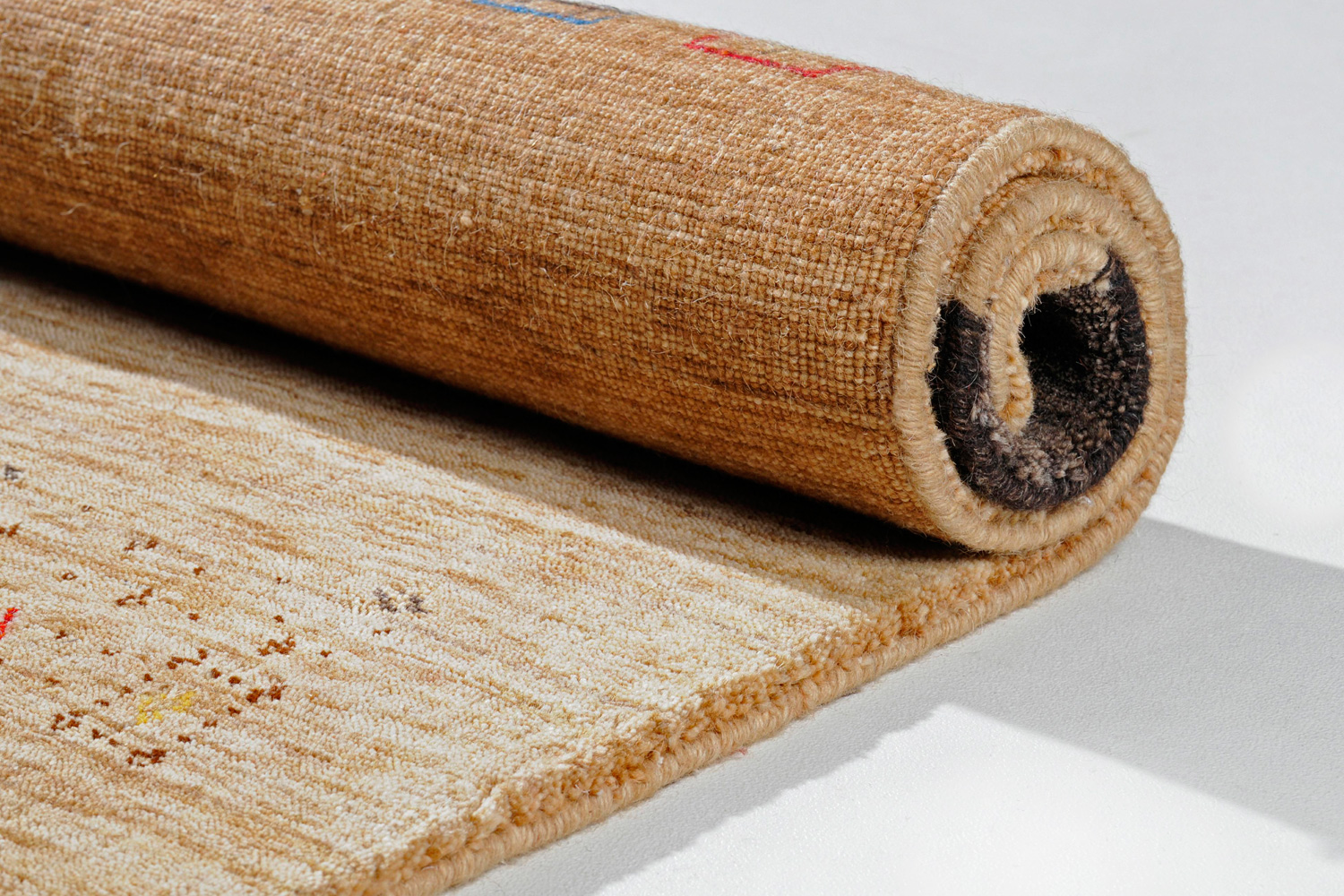 Theko Lori Dream gold Handloomteppich braun | Schurwolle