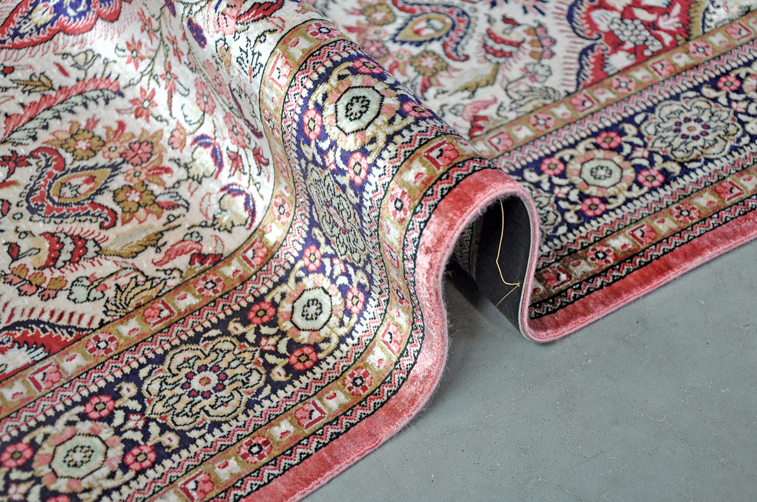 Ghom Perserteppich neu floral | Seide