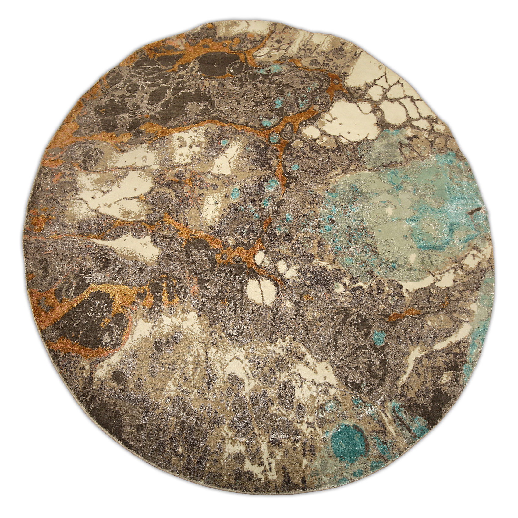 Thomas Designteppich Indien rund  | multicolour