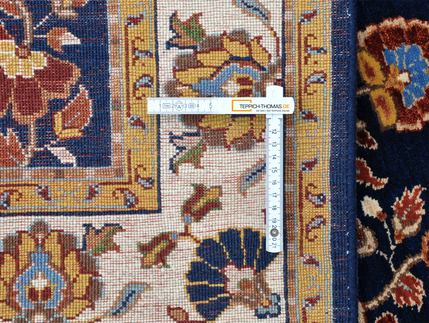 ASA KHAN Orientteppich Indien blau | Neuseelandwolle