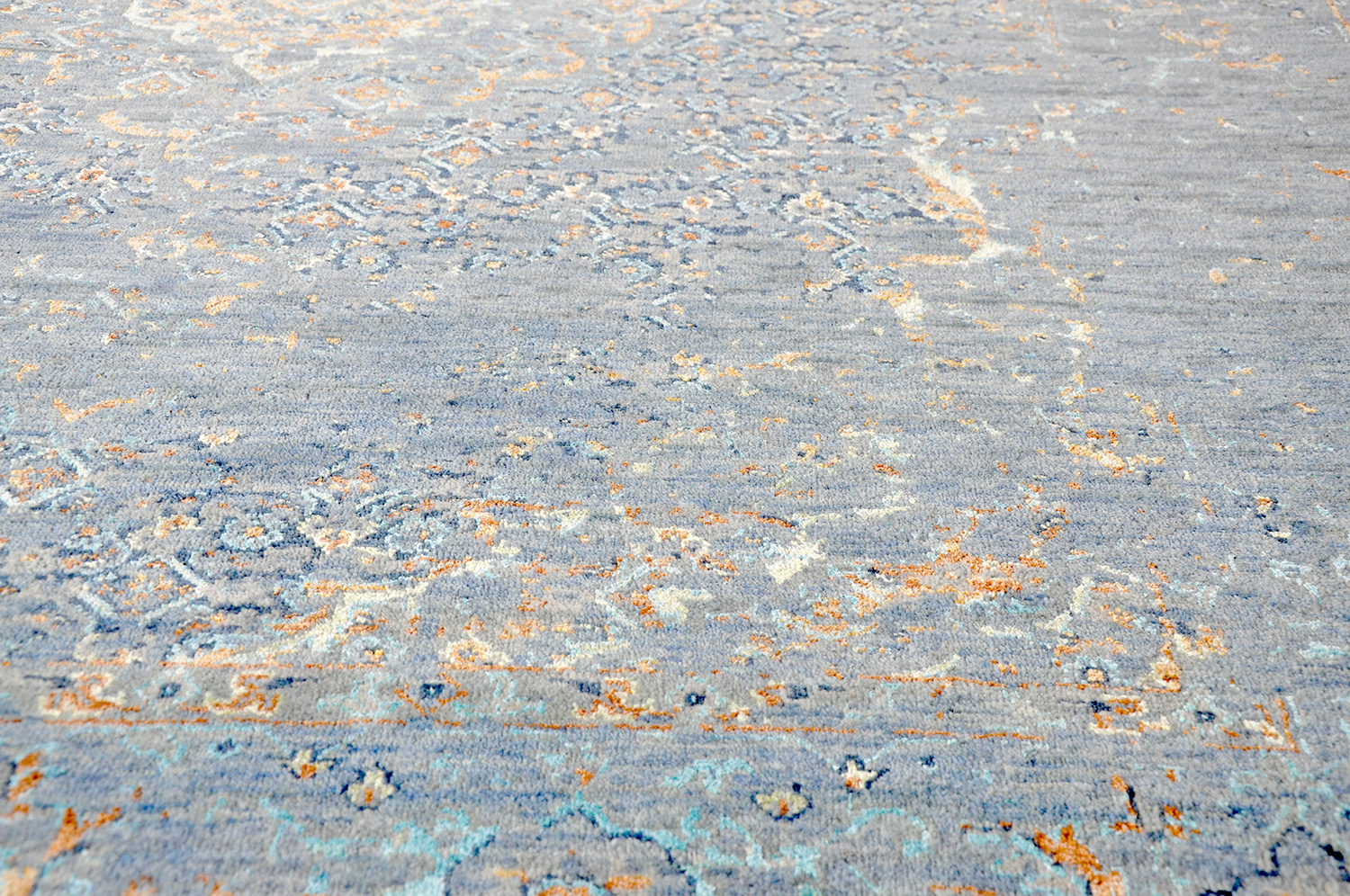 Saphir Orientteppich Indien Mahi | grau