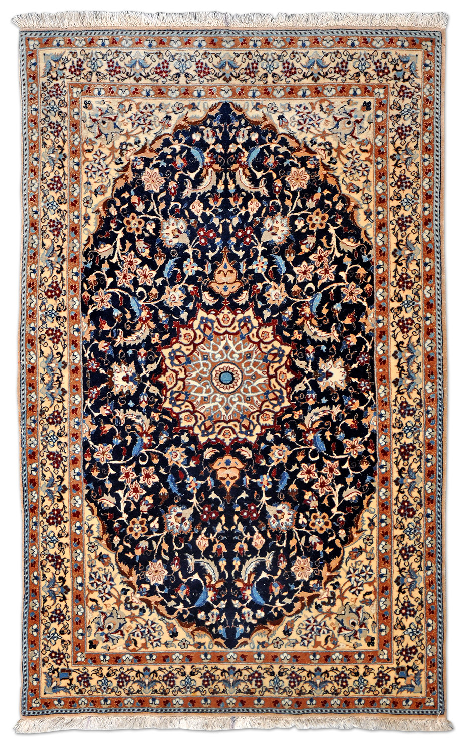 Nain Perserteppich 6 La neu blau | Medaillon Nain Perserteppich 6 La neu blau | Medaillon