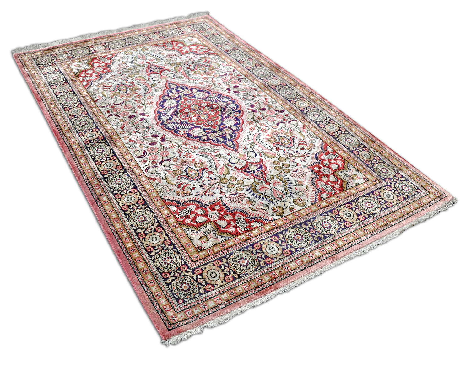 Ghom Perserteppich neu floral | Seide