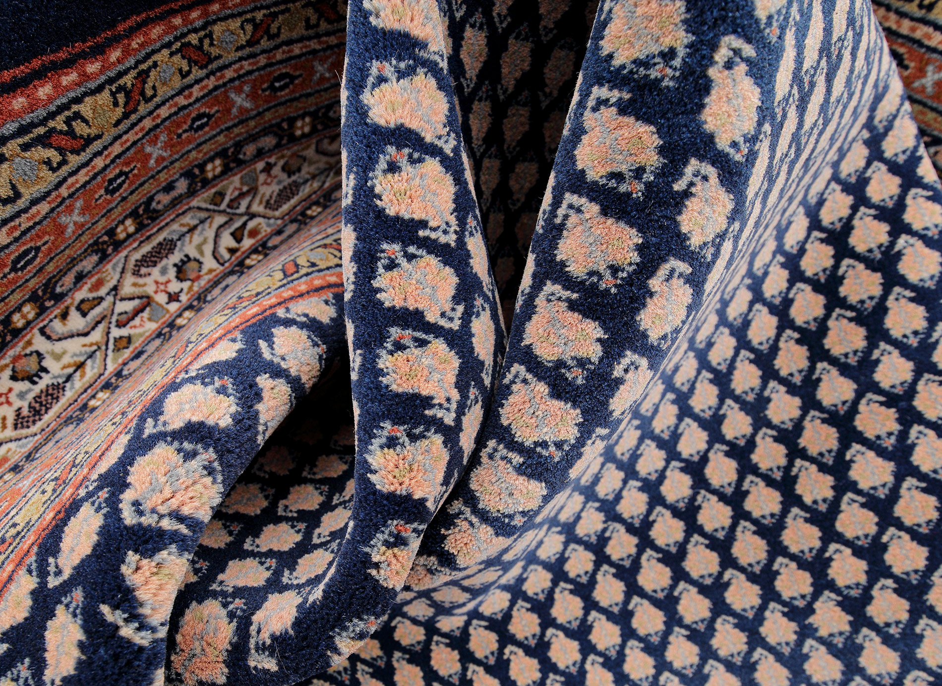 Mir Laxmi Orientteppich neu blau Indien | Schurwolle