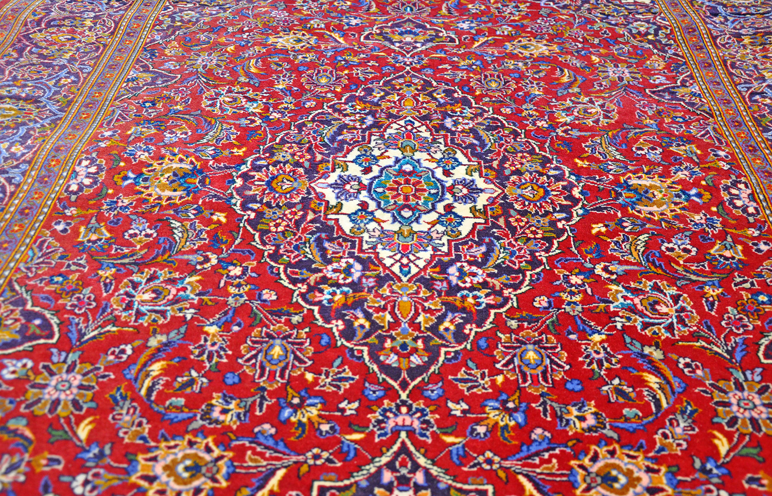 Keshan Kork Perserteppich Seide | Medaillon