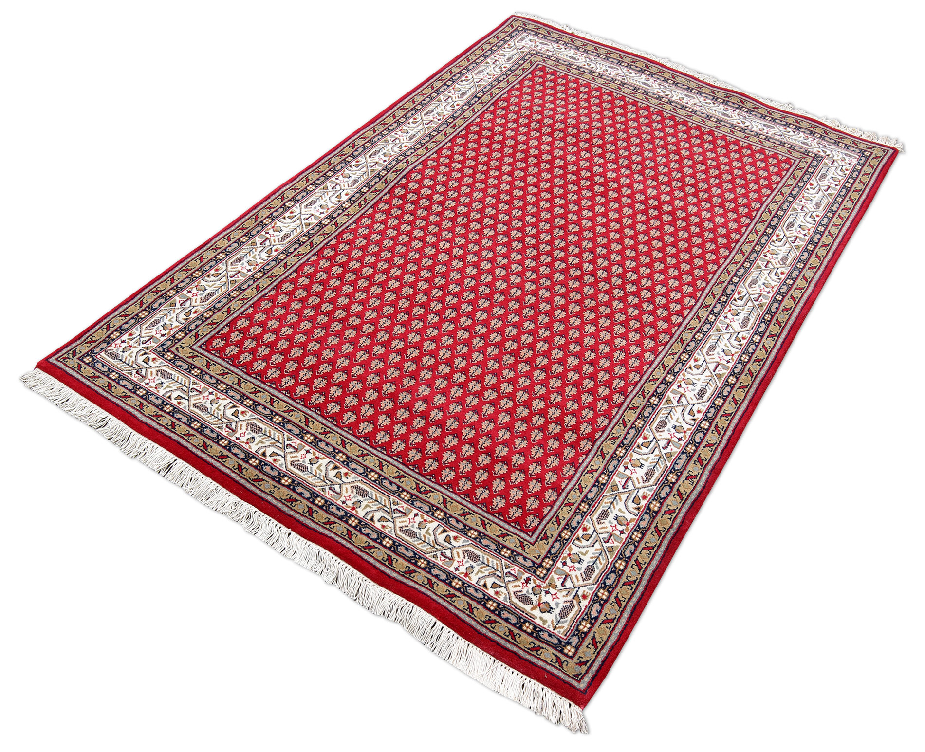 Mir Laxmi Orientteppich neu rot Indien | Schurwolle