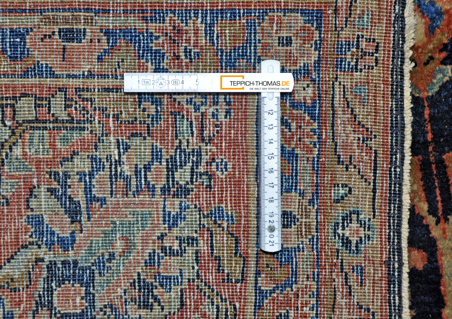 Sarough Mohadjaran Perserteppich antik blau | Schurwolle