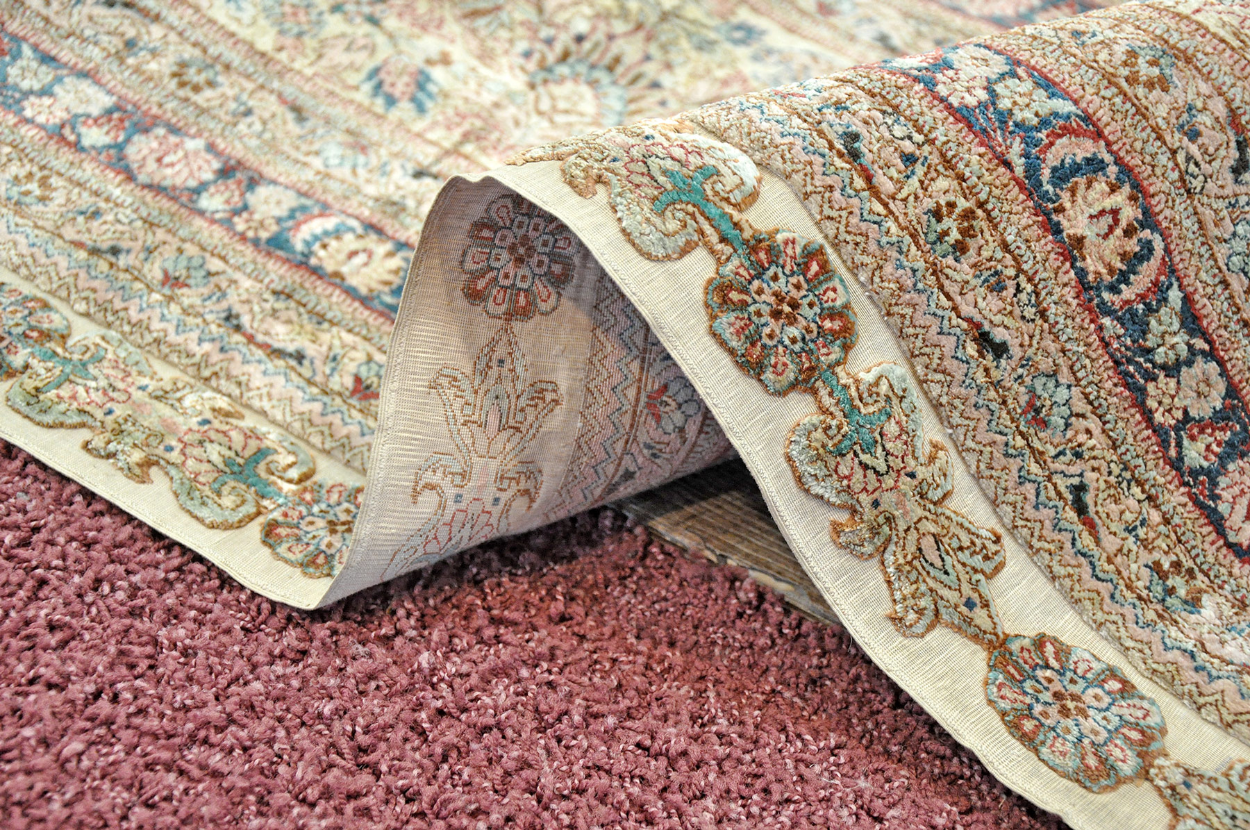 Hereke Seidenteppich neu China | Medaillon