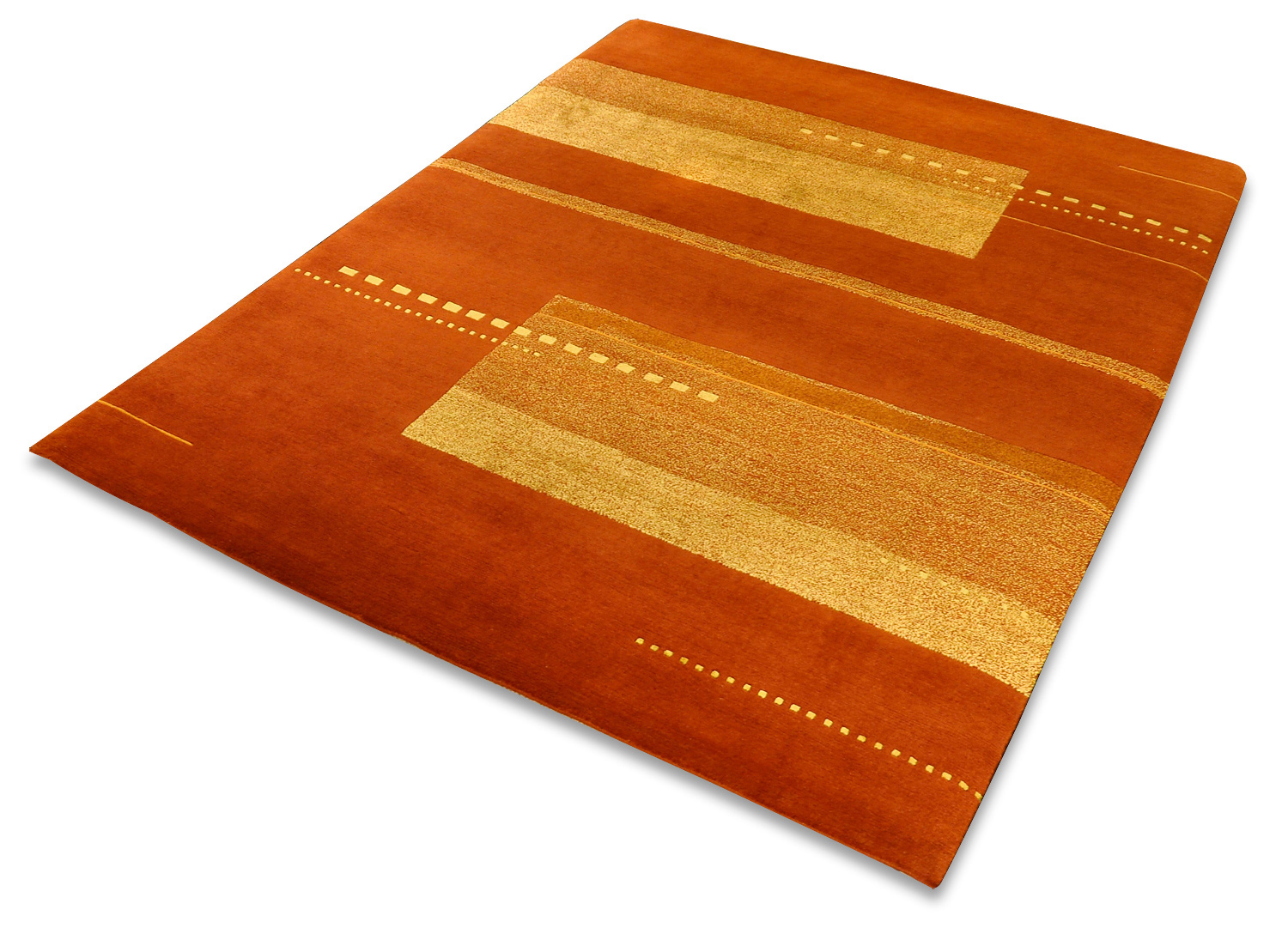 Nepalteppich Orginal rost | Neuseelandwolle mit Seide