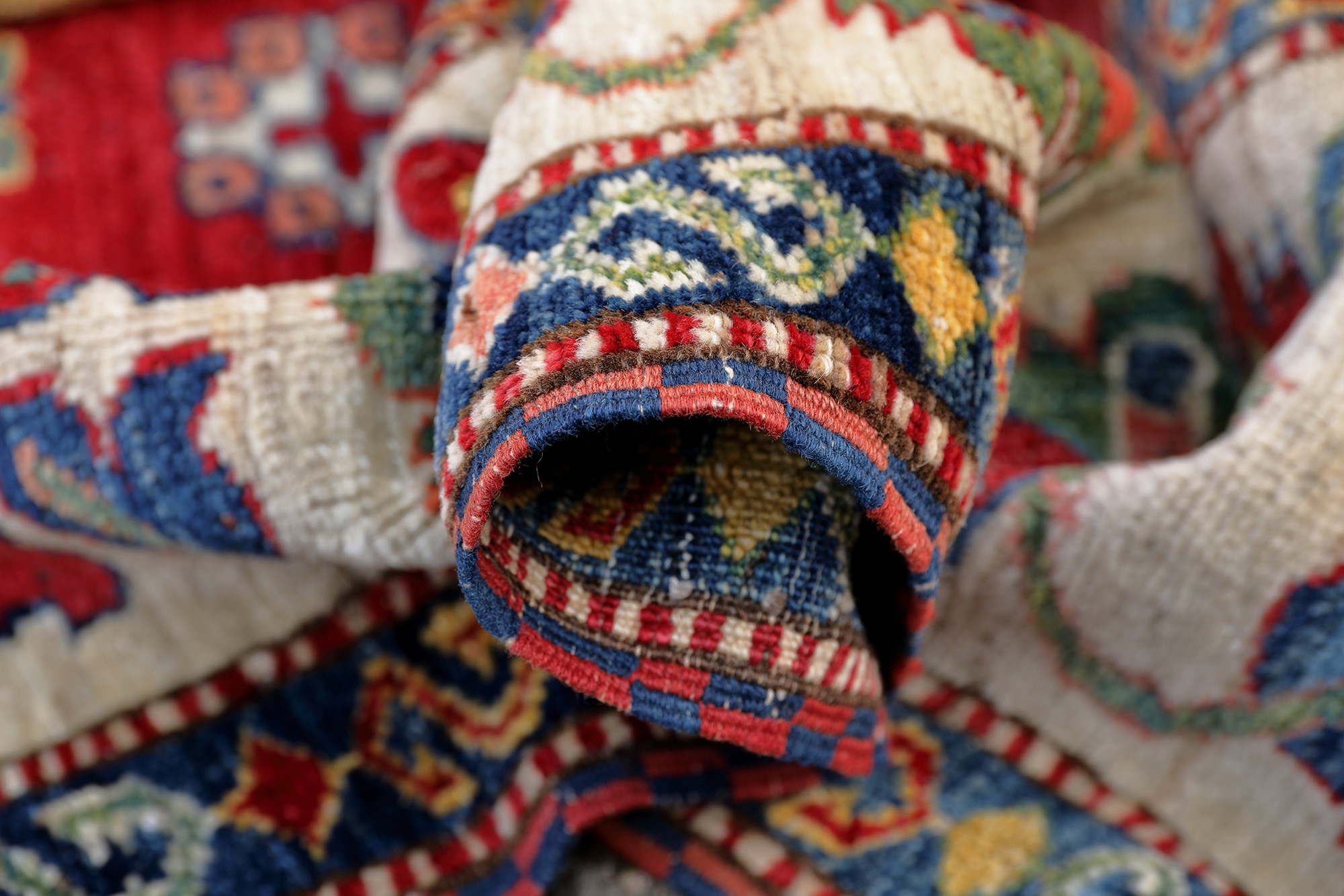 Kazak Orientteppich Afghanistan neu | Geometrisch